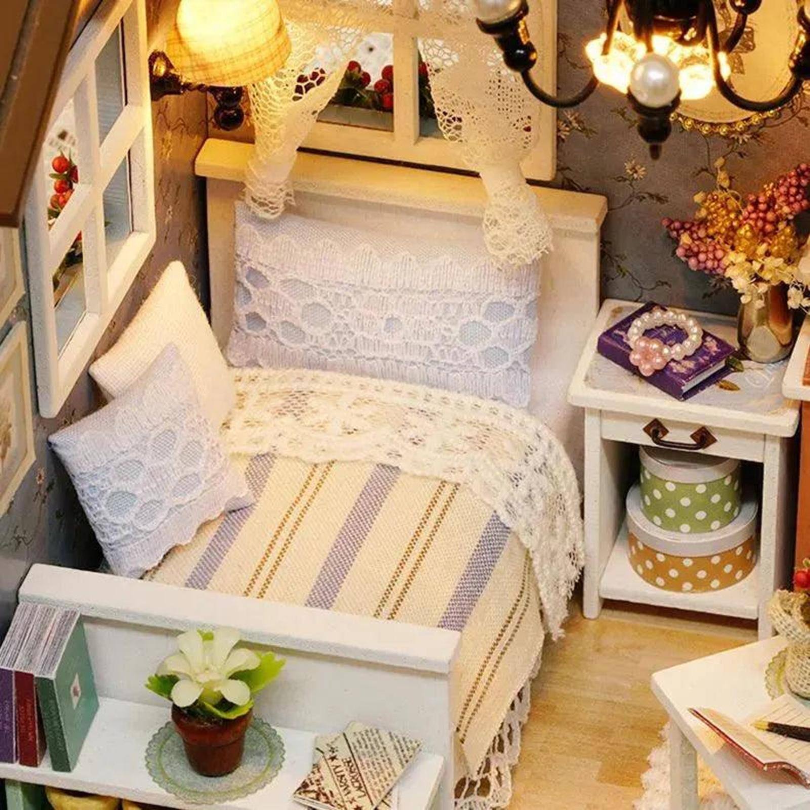 Wizardi Miniature Roombox Summer Terrace Dollhouse Kit