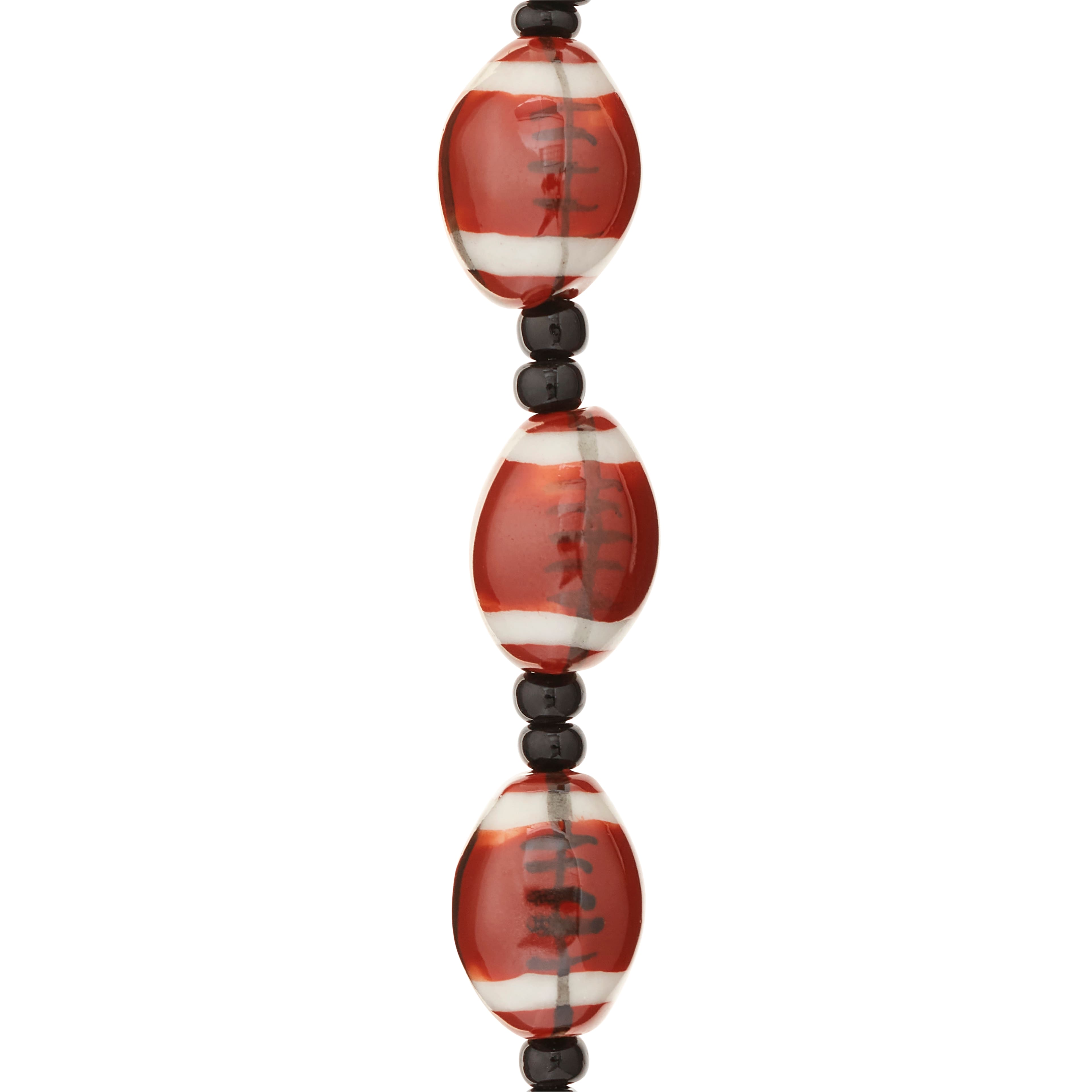Ceramic Football Beads, 15mm by Bead Landing™