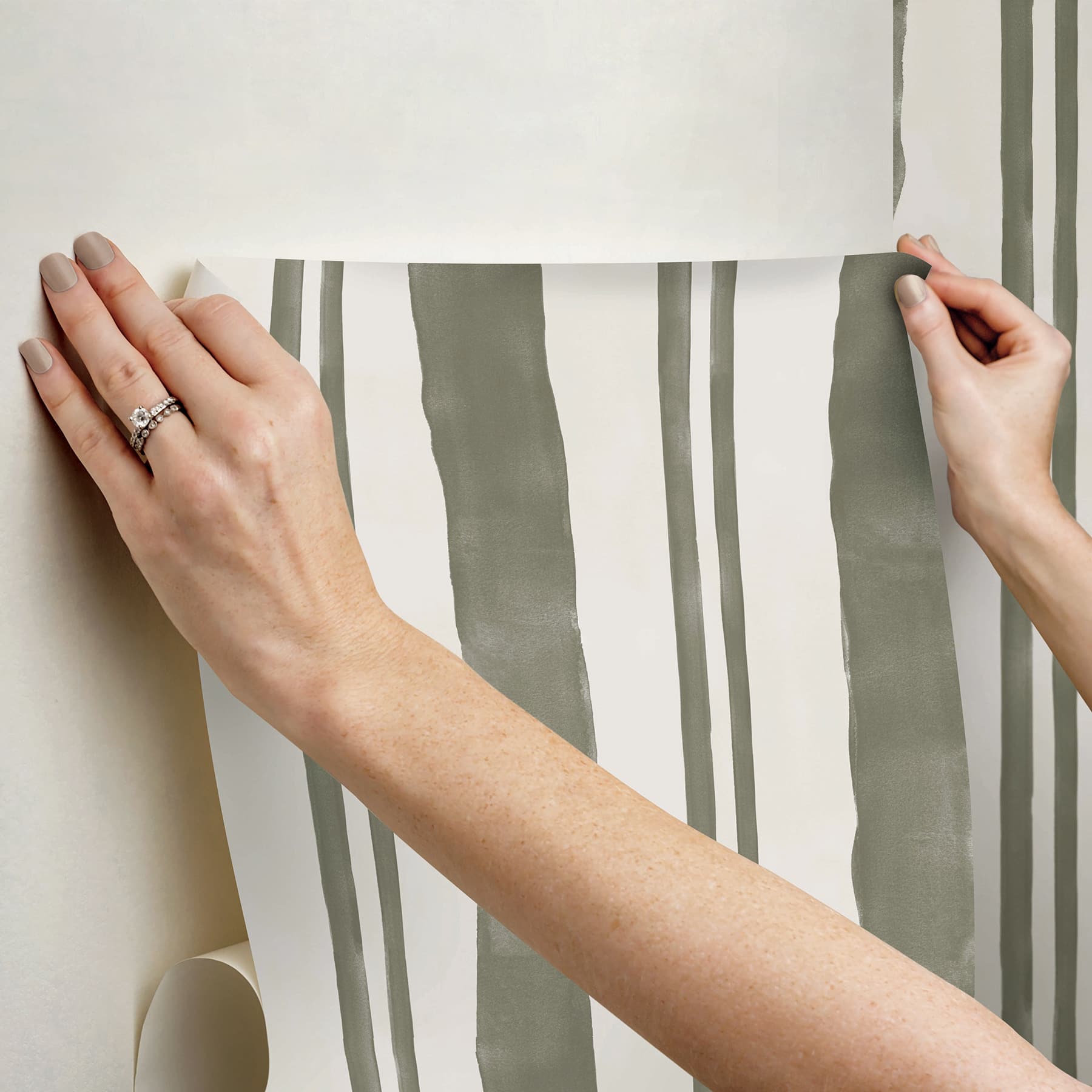 RoomMates Mr. Kate Winston Watercolor Stripe Peel & Stick Wallpaper