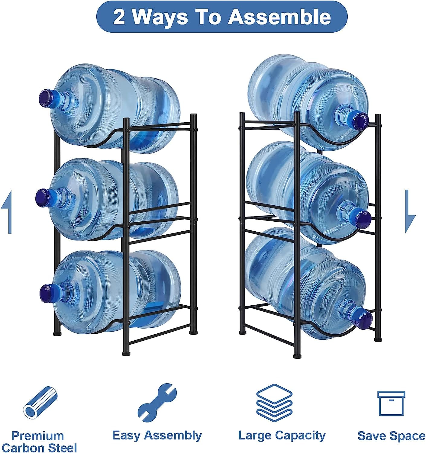 NEX™ 3-Tier 5-Gallon Black Water Jug Storage Rack