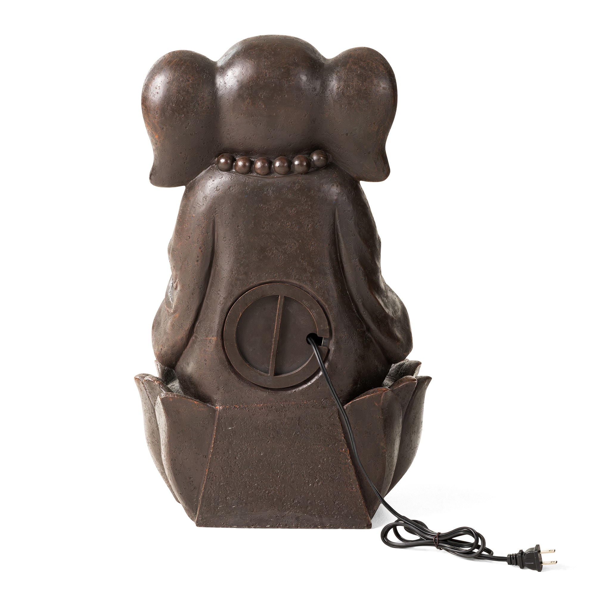 Glitzhome® 21.75" Zen-Style LED 2-Tier Elephant Outdoor Fountain