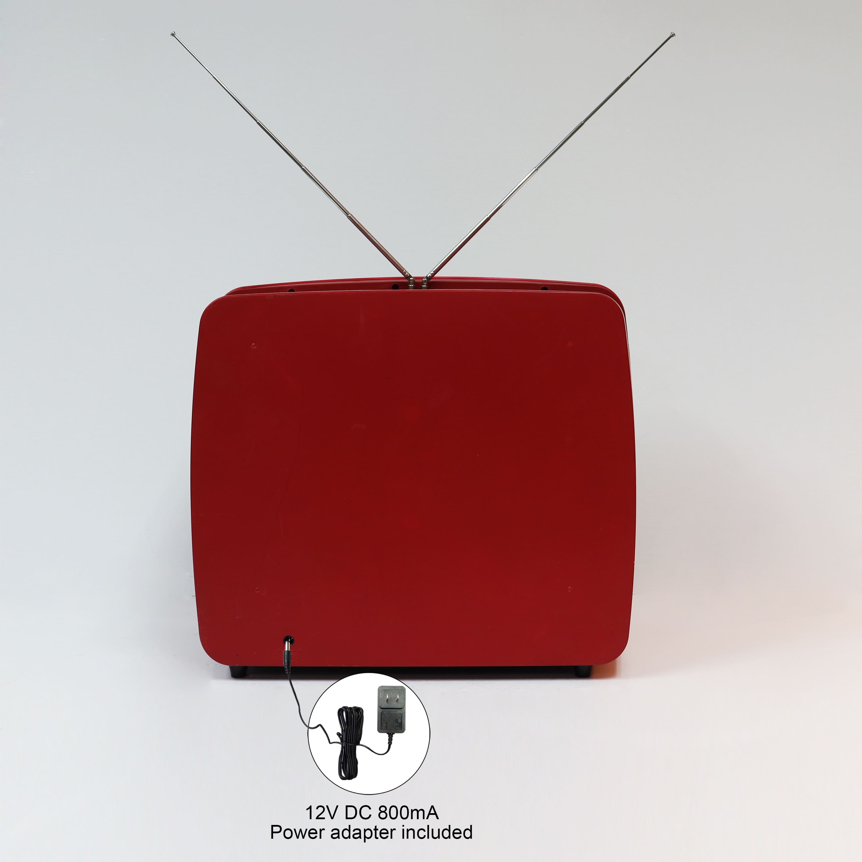 Moments in Time 12.3" Animated Red Retro TV with Mountain Scene