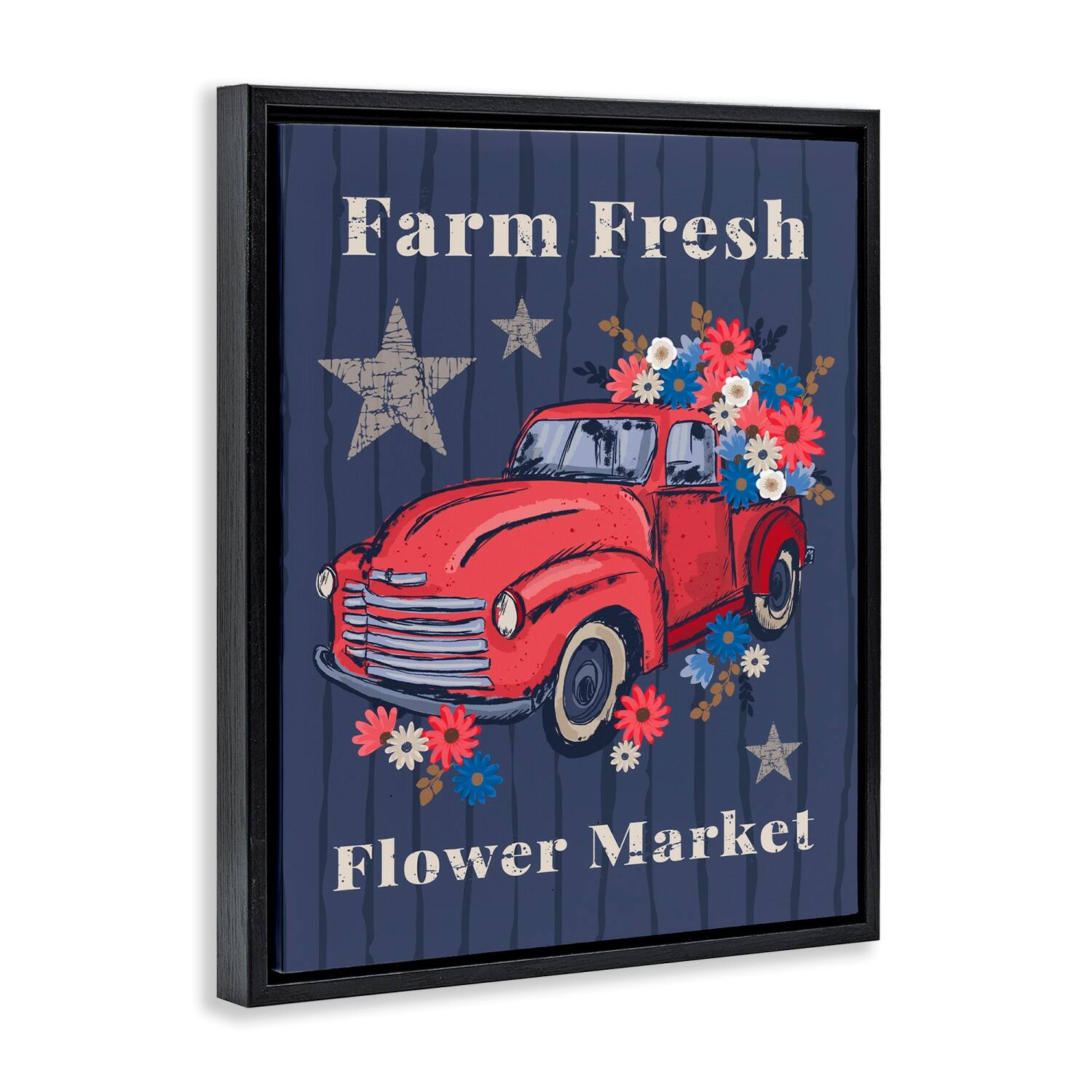 Stupell Industries Farm Fresh Patriotic Market Floater Framed Art