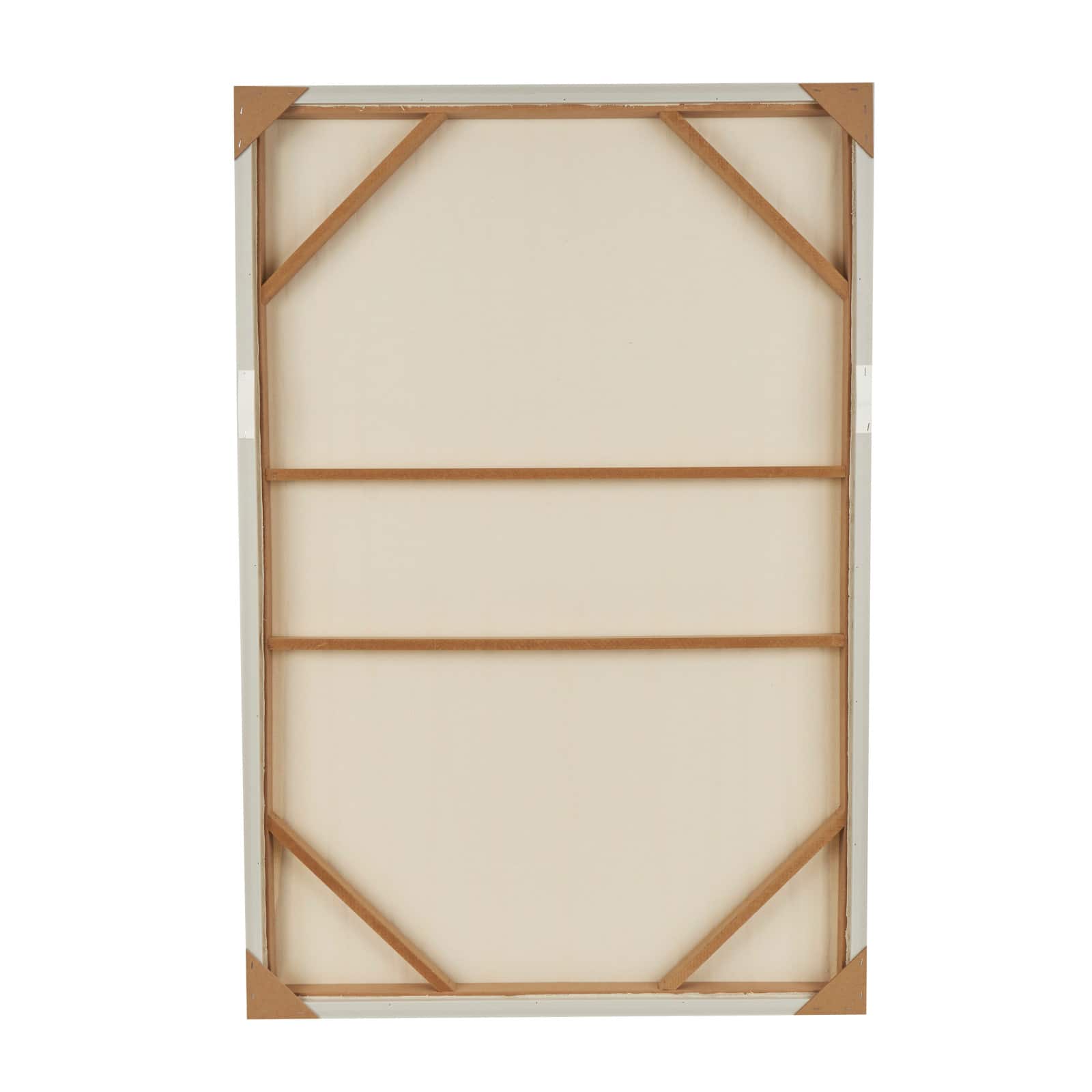 Beige Wooden Abstract Vertical Line Framed Wall Art with Brown Wooden Frame