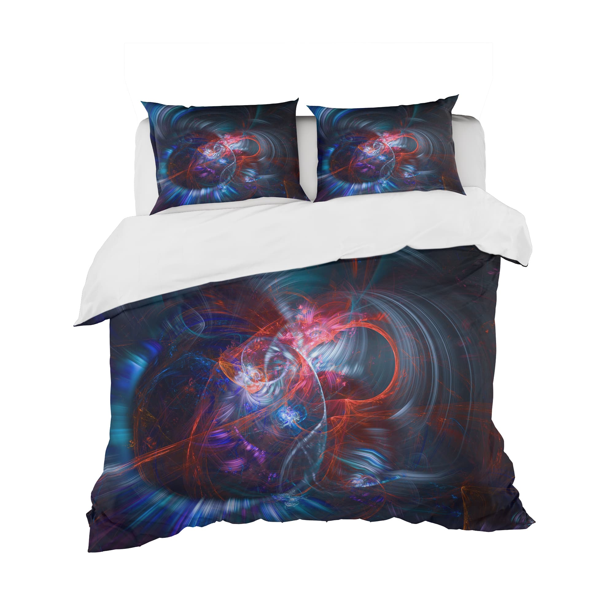 Designart 'Light Blue Fractal Flower in Dark' Modern & Contemporary Bedding Set