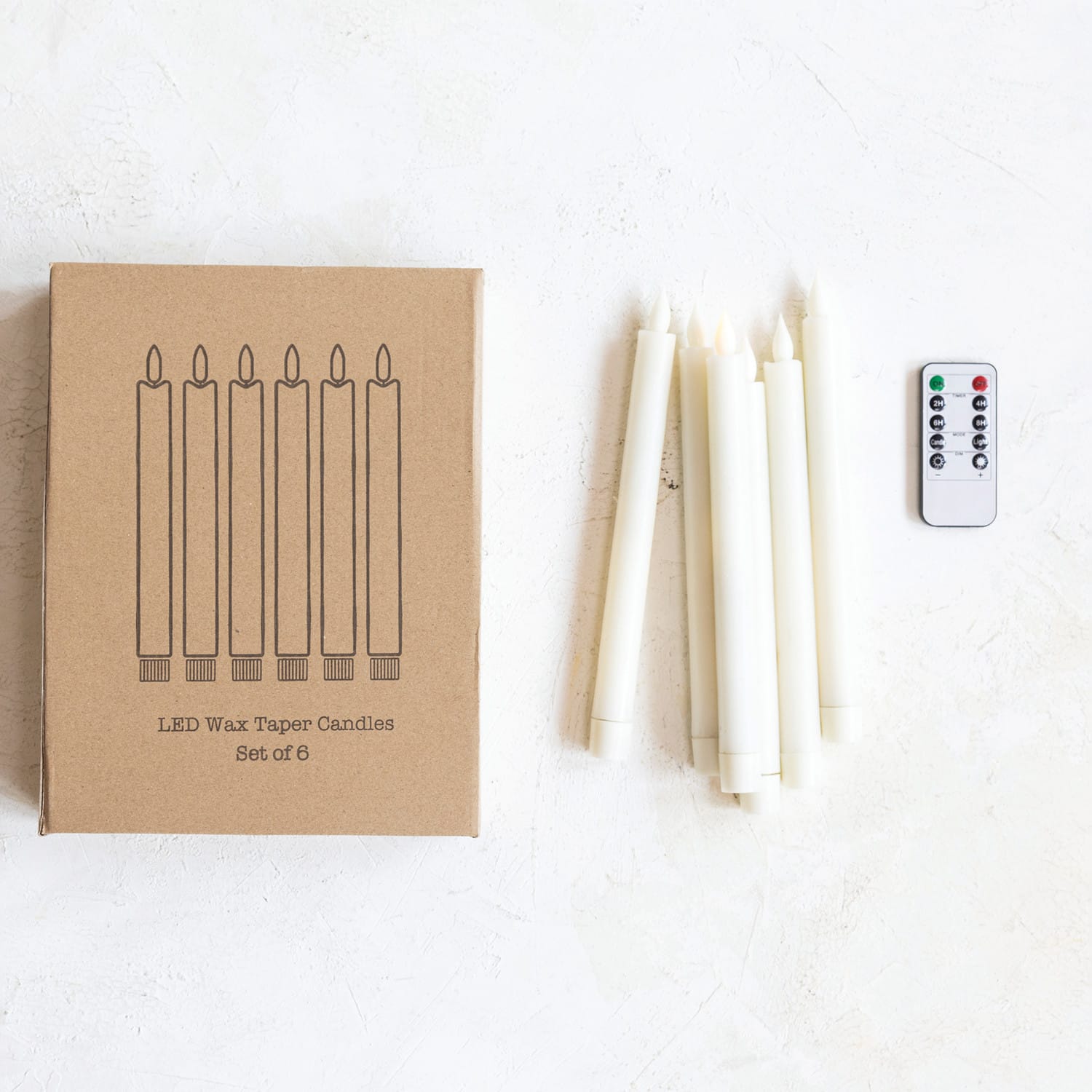 Hello Honey® 9.75" Cream Flameless LED Wax Taper Candles, 6ct.