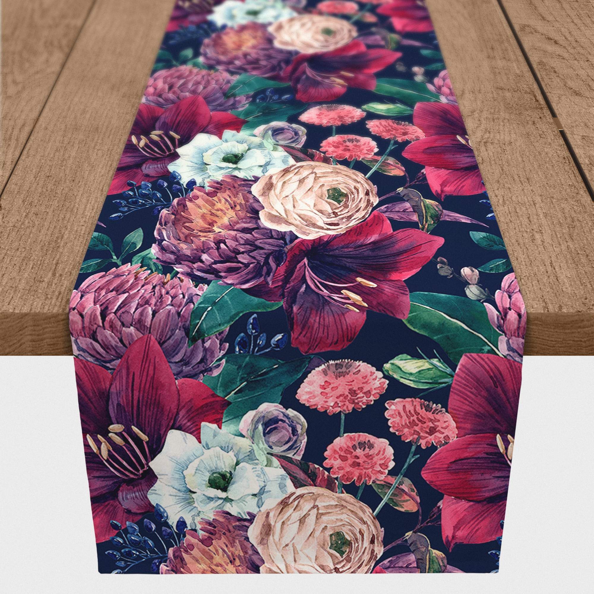 72'' Jewel Bouquets Cotton Twill Table Runner