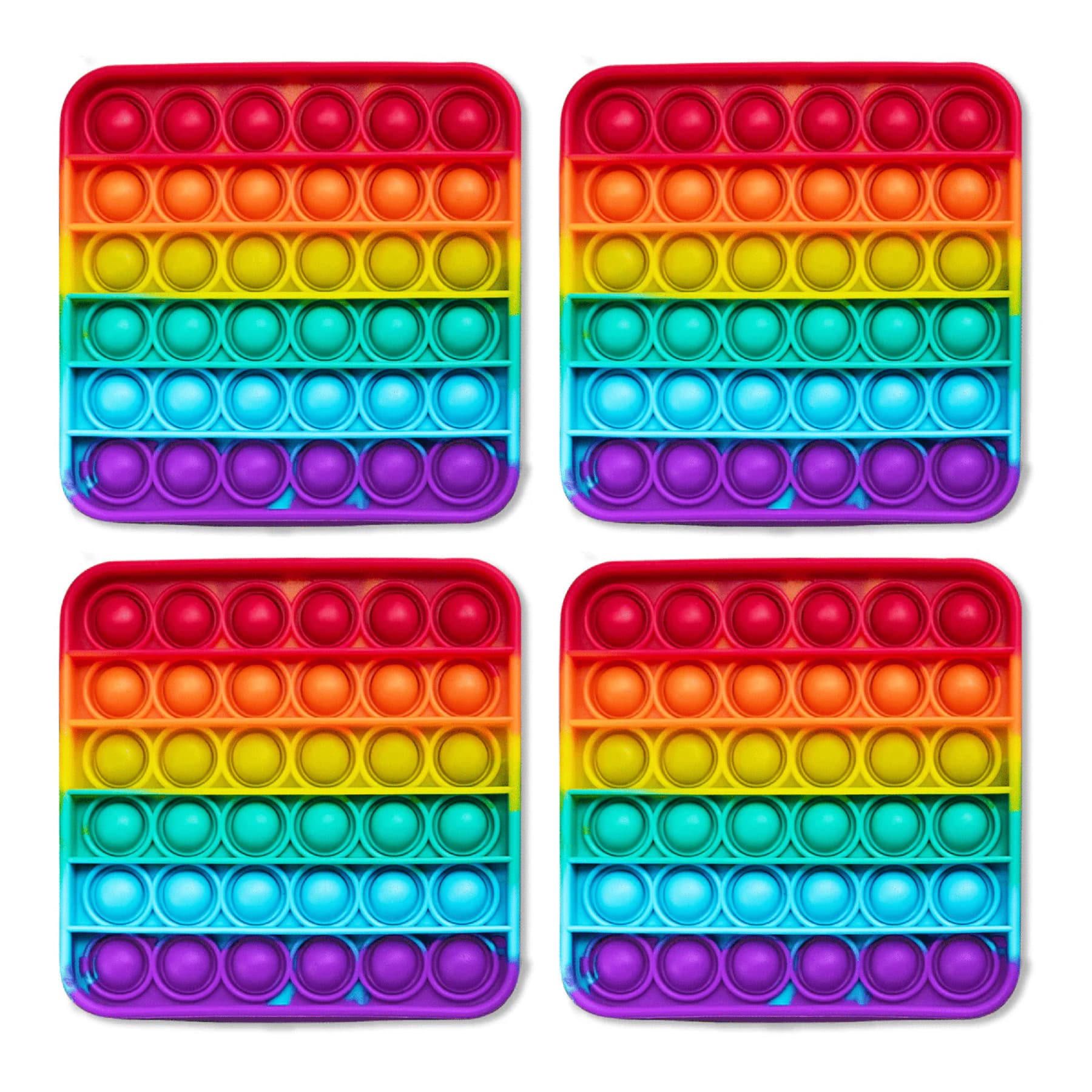 The Fidget Game 5" x 5" Rainbow Pop It Mats, 4ct.
