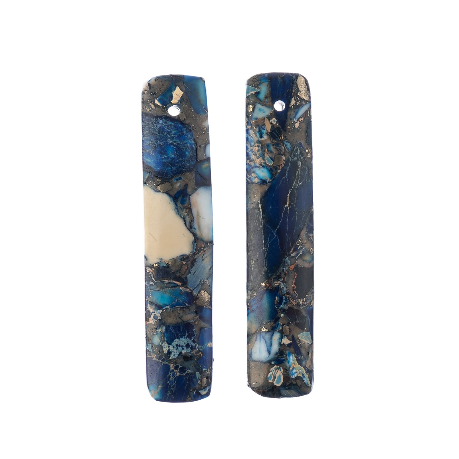 John Bead Earth’s Jewels Synthetic Imperial Jasper Rectangle Pendant Slices