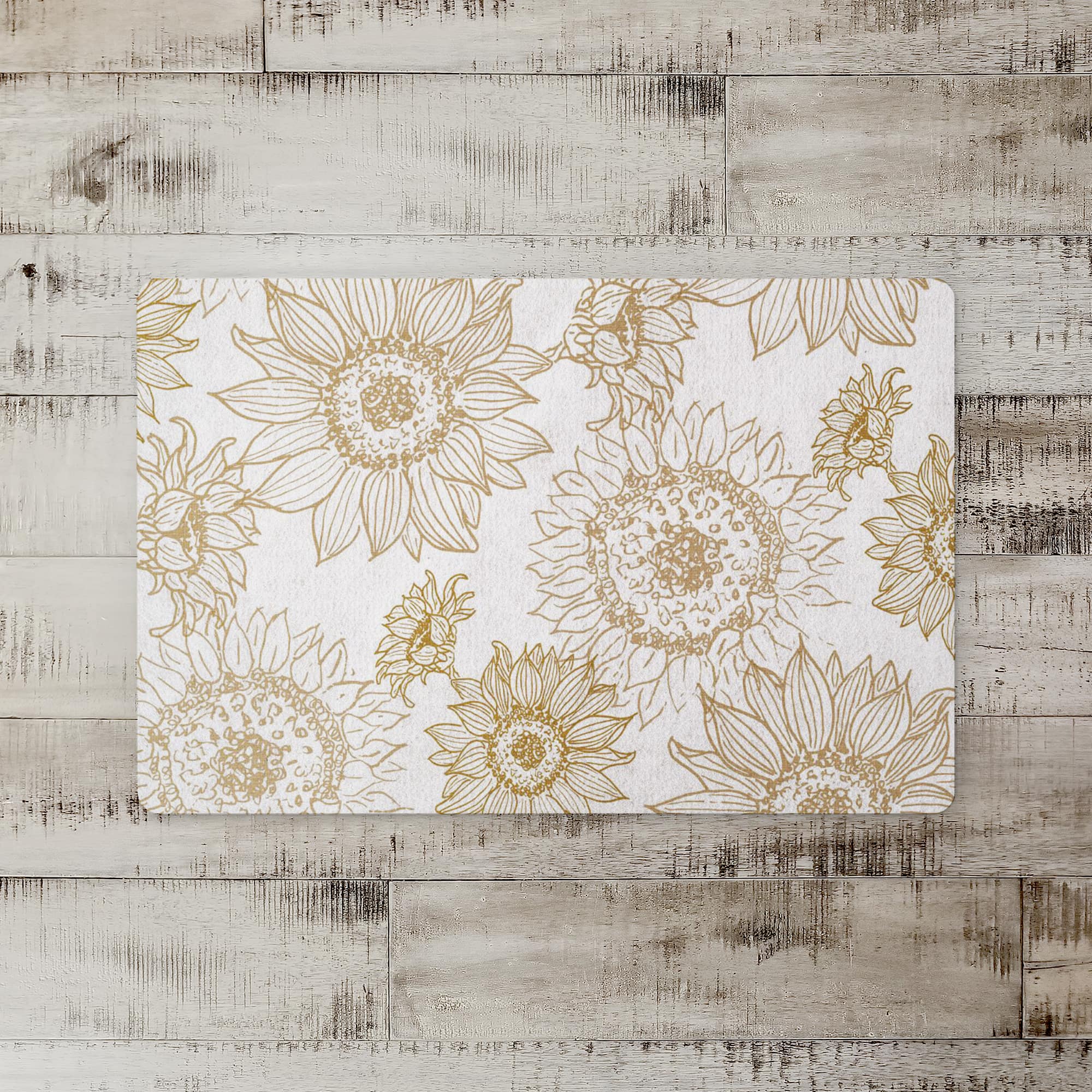 Large Sunflower Head Floor Mat