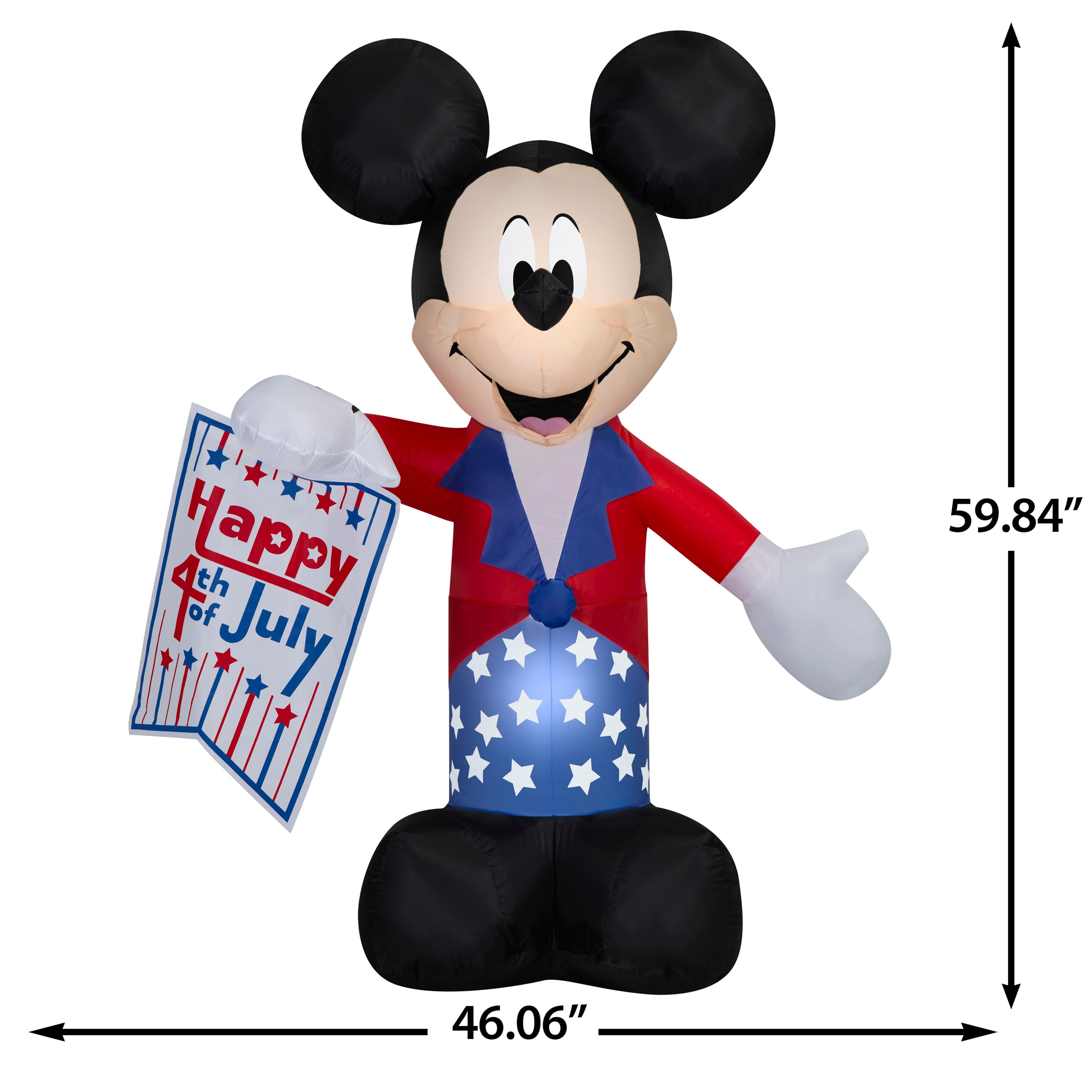 5ft. Airblown® Inflatable Disney® Patriotic Mickey Mouse Independence Day Light Décor