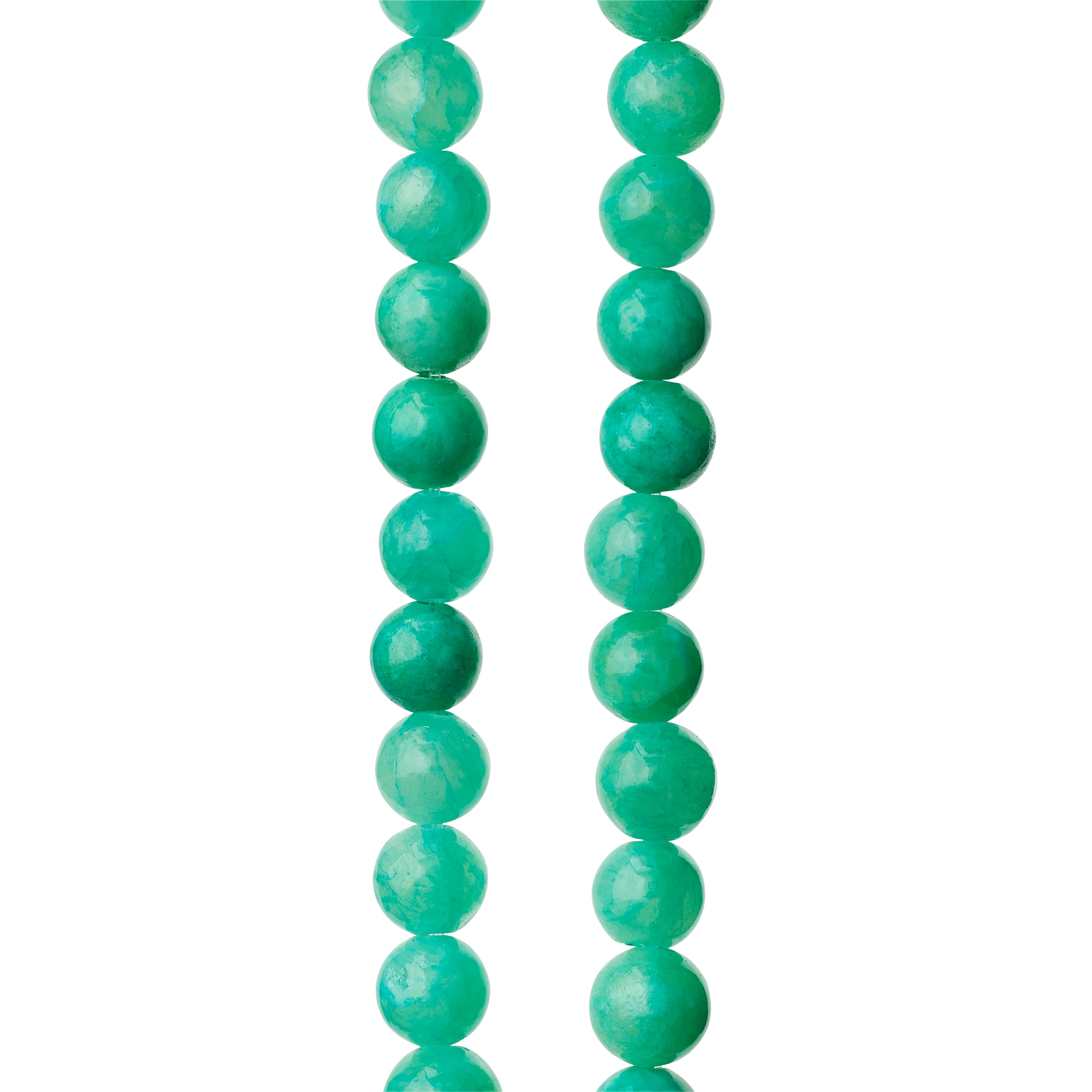 12 Pack:  Aqua Quartzite Round Beads, 6mm by Bead Landing™