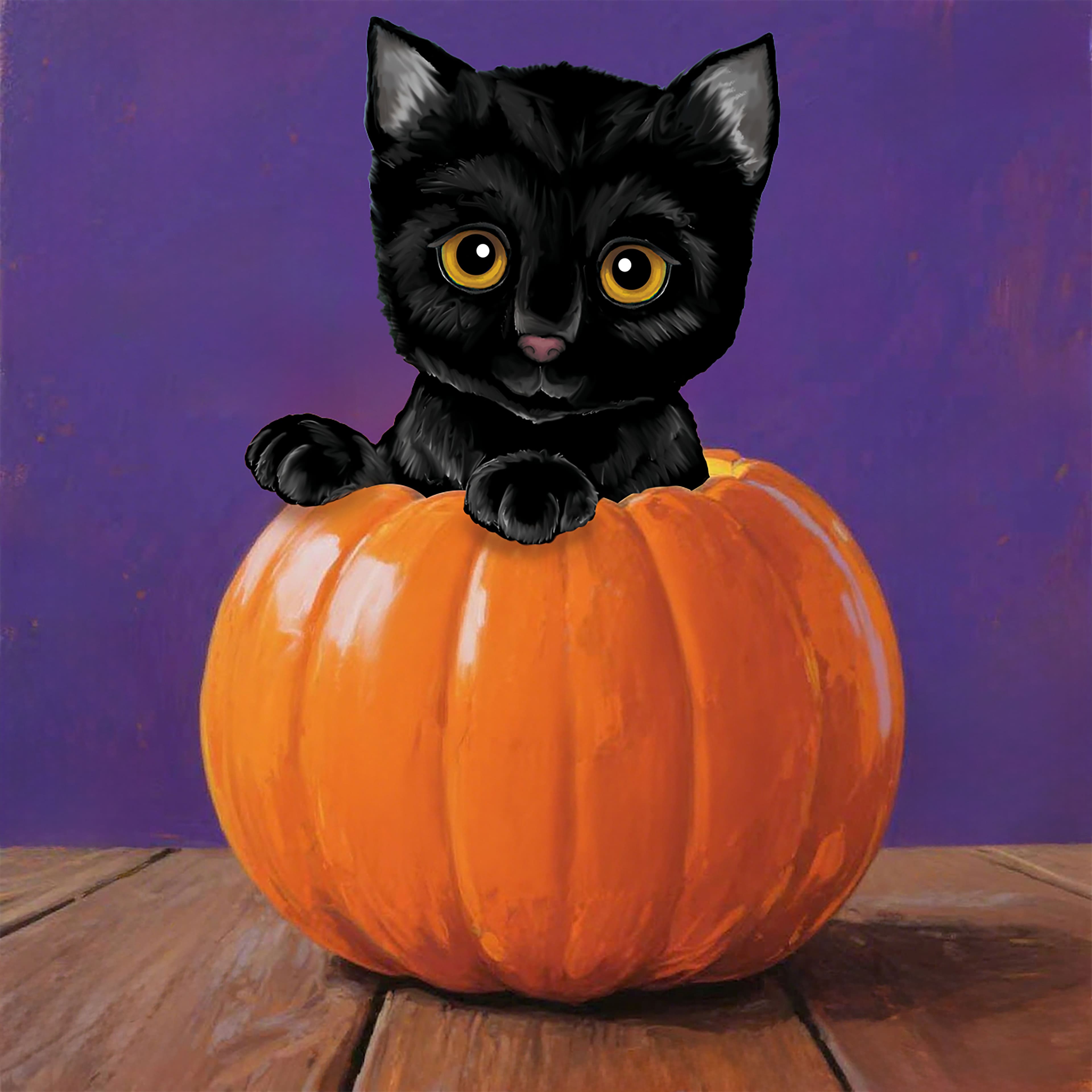 11" x 11" Cat & Pumpkin Canvas Painting Kit by Craft Smart®