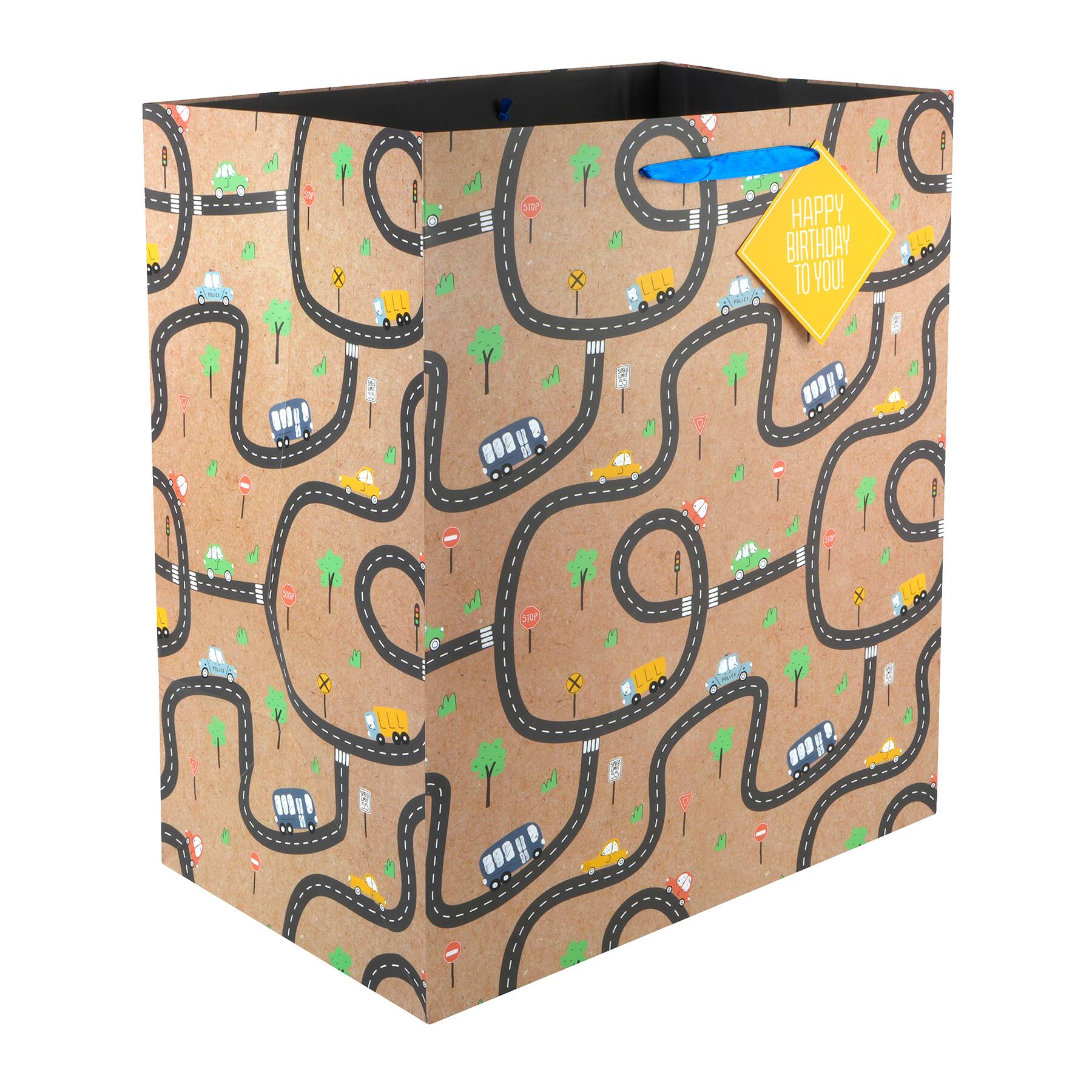 19" Roads & Cars Jumbo Gift Bag by Celebrate It™