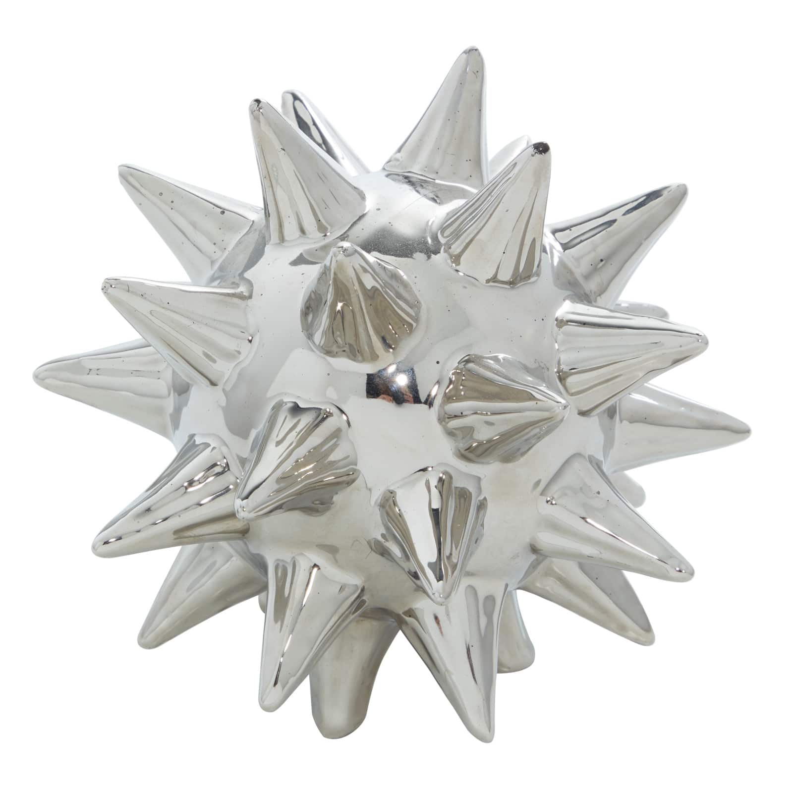 Silver Porcelain Glam Geometric Sculpture Set