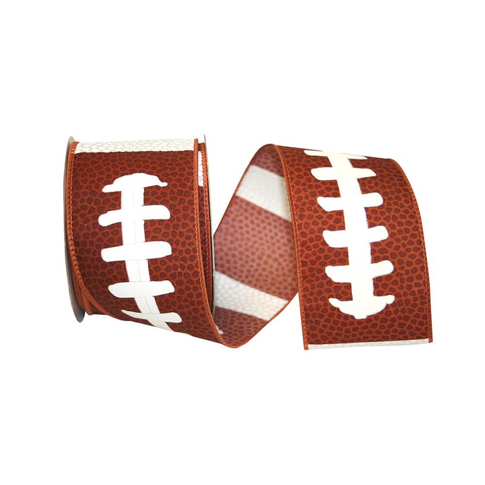 The Ribbon Roll 2.5" x 10yd. Wired Football Pigskin Ribbon