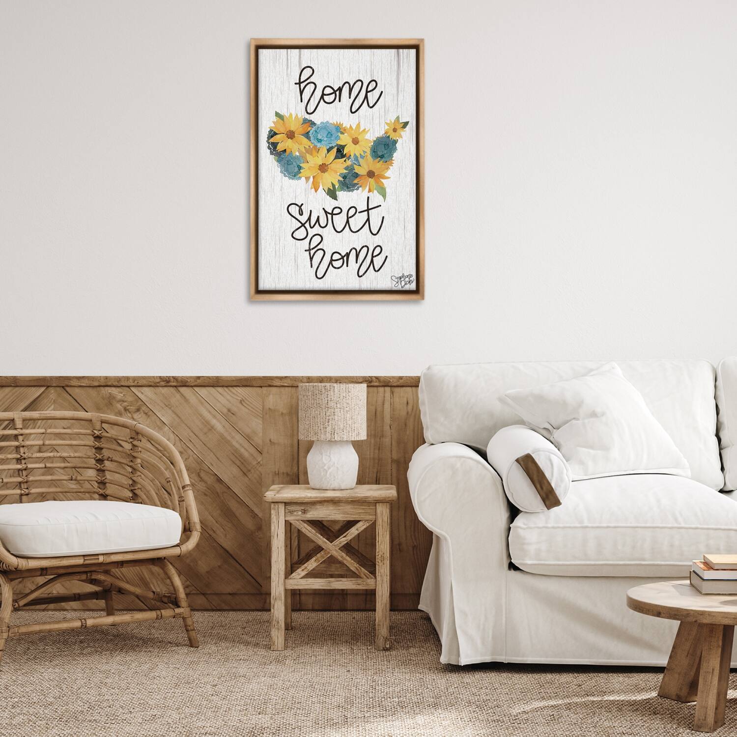 Stupell Industries Floral Americana Phrase Floater Framed Art