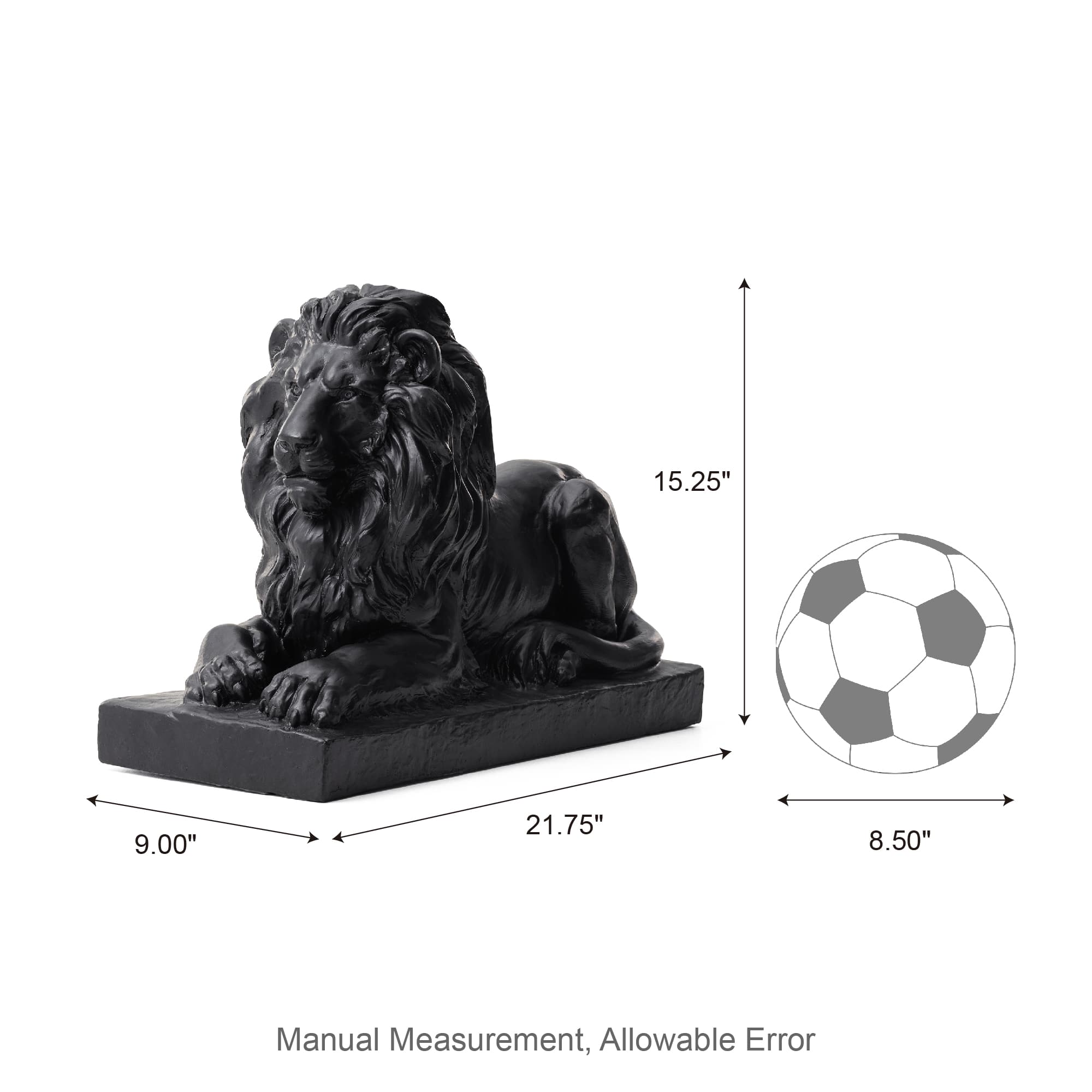 Glitzhome® 22" Lying Guardian Lion Statue