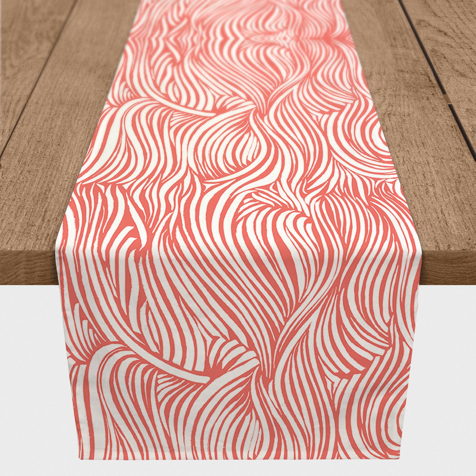 Wave Print Outdoor Table Runner