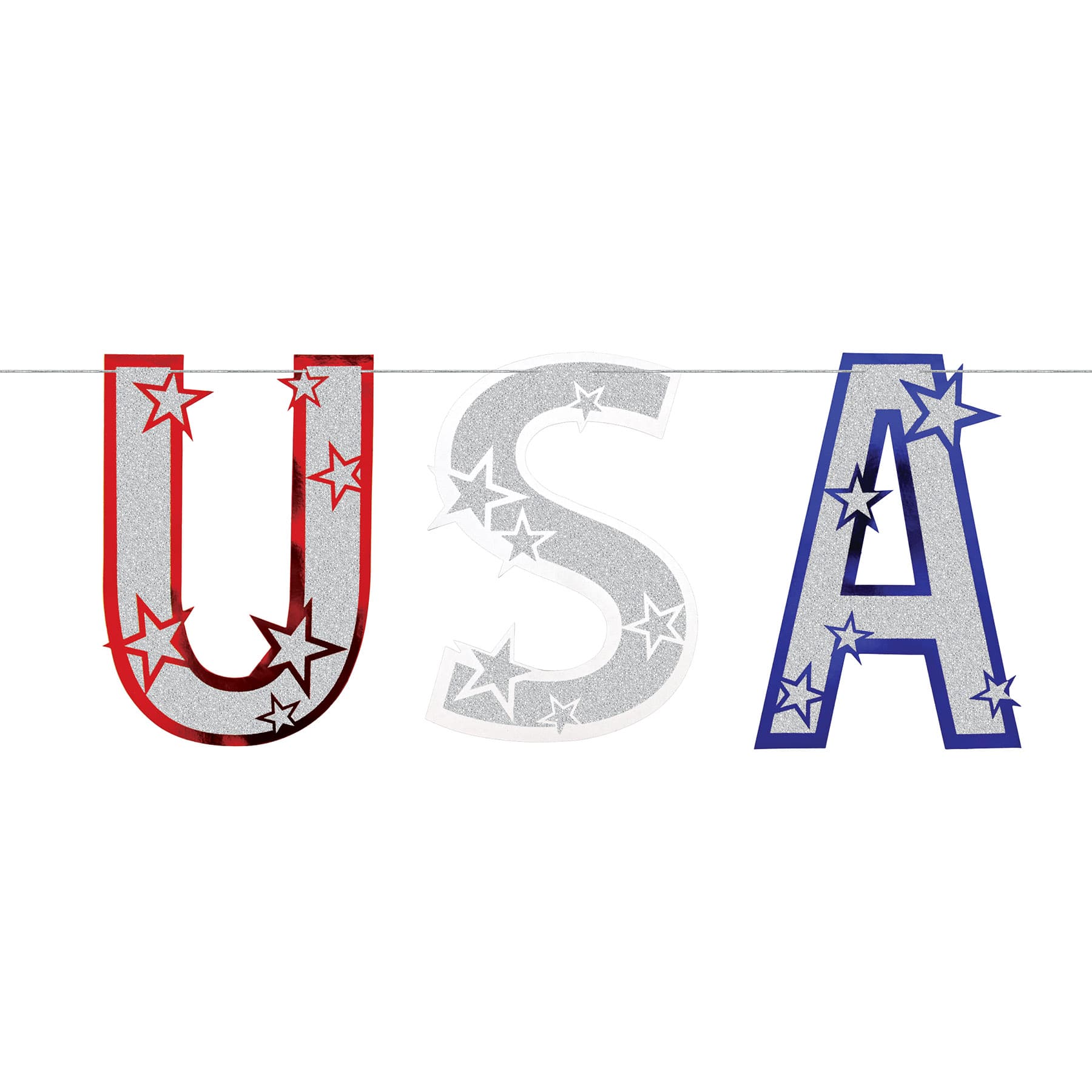 Beistle 4.5ft. Glittered USA Streamer