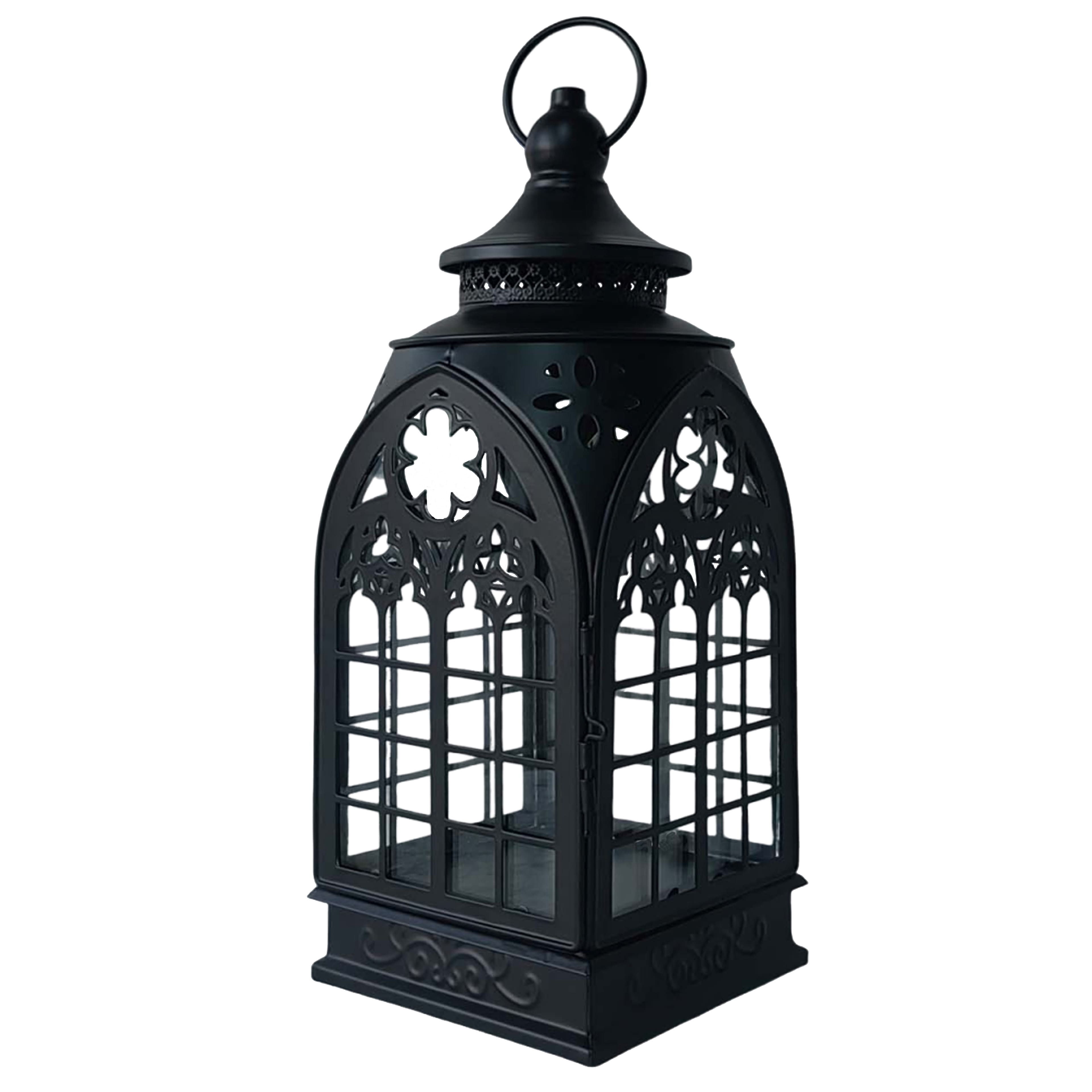 Black Metal Cathedral Lantern by Ashland®