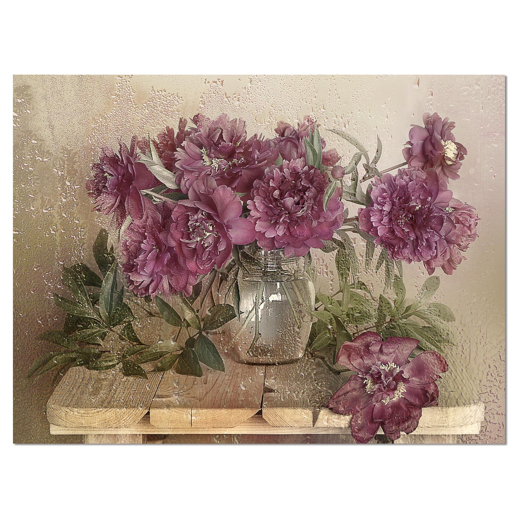 Designart - Bouquet of Pink Peonies - Floral Art Canvas Print