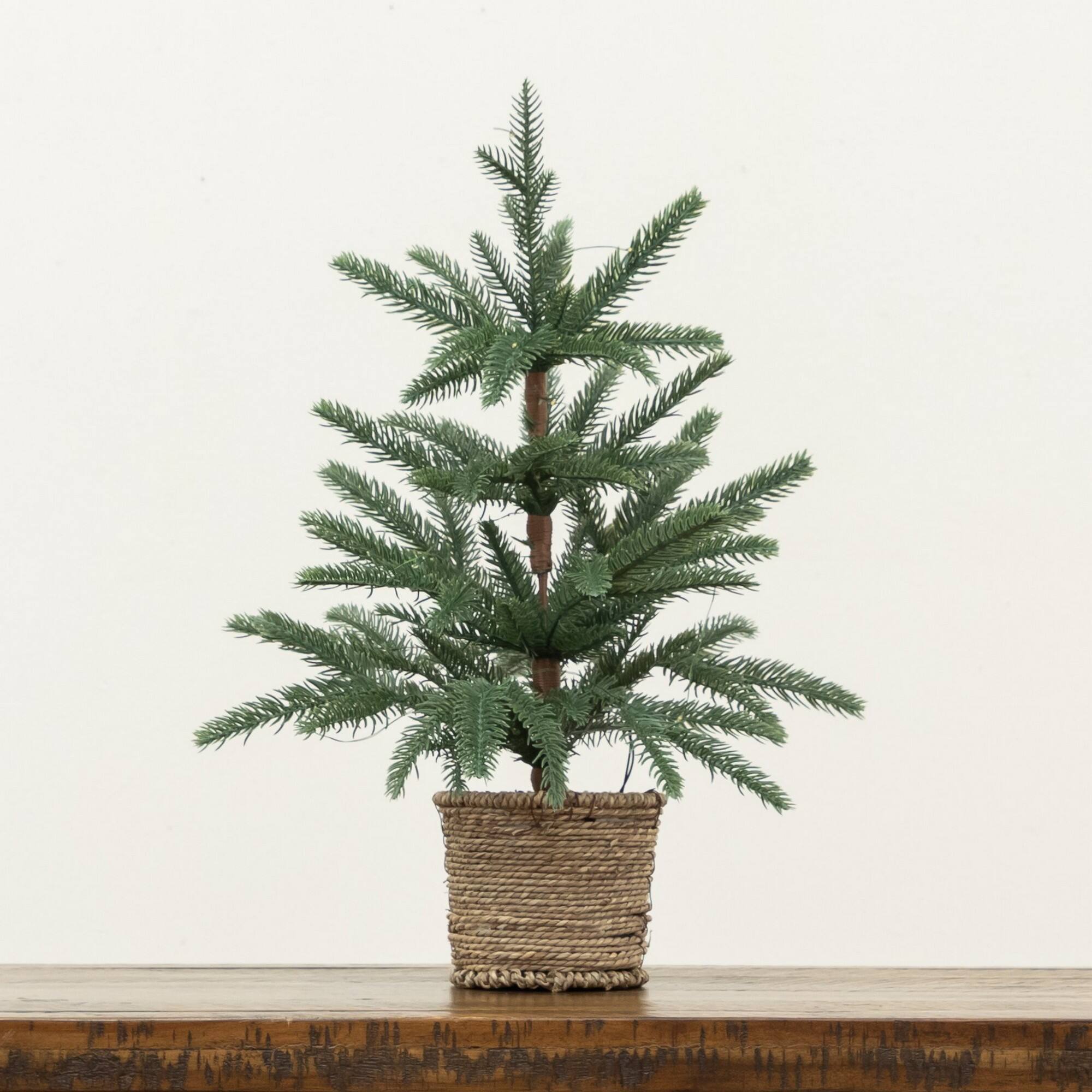 Nearly Natural 18" Pre-Lit Artificial Christmas Tree, Warm White LED Lights
