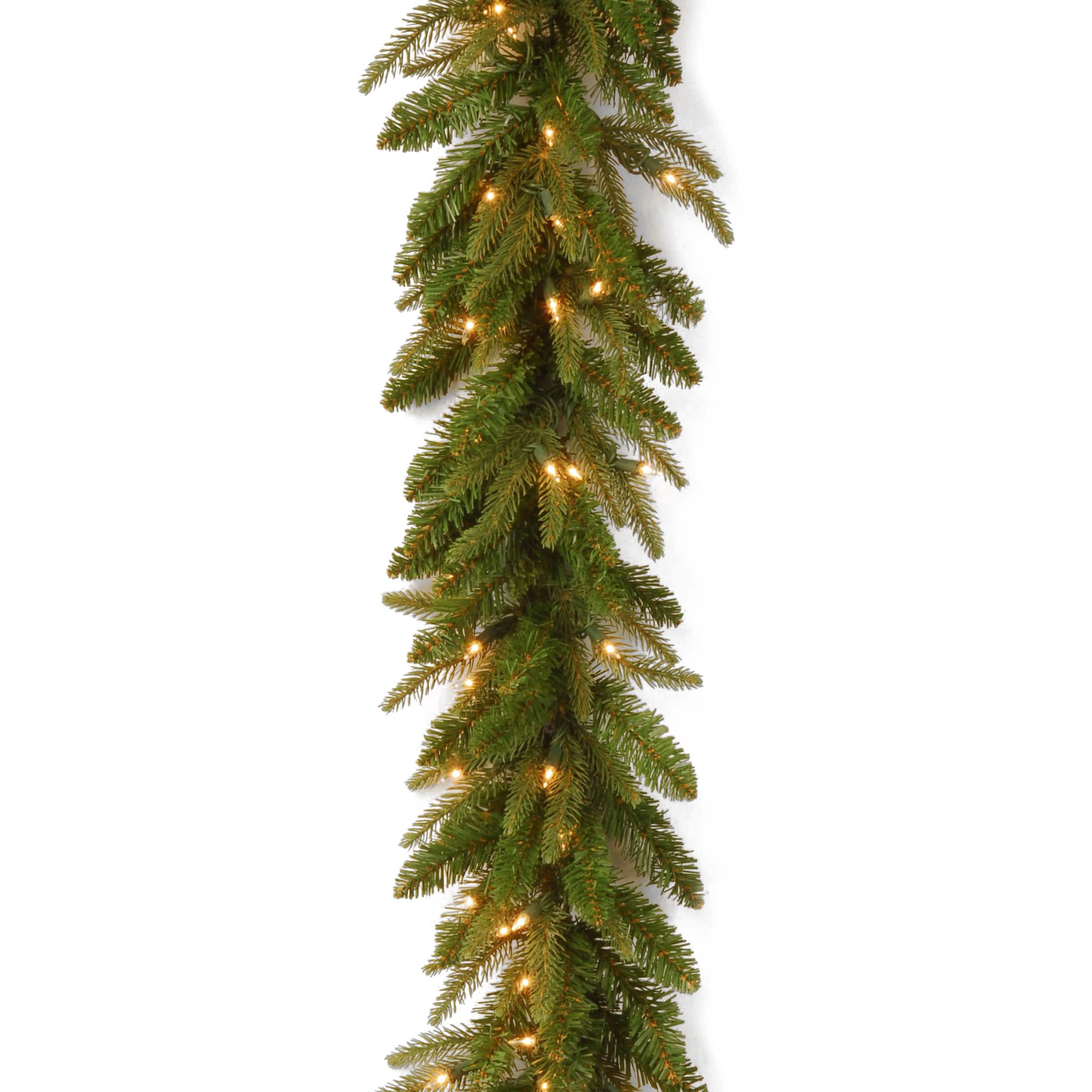 9' x 10" Pre-lit Feel-Real® Fraser Grande Artificial Christmas Garland with 100 Clear Lights