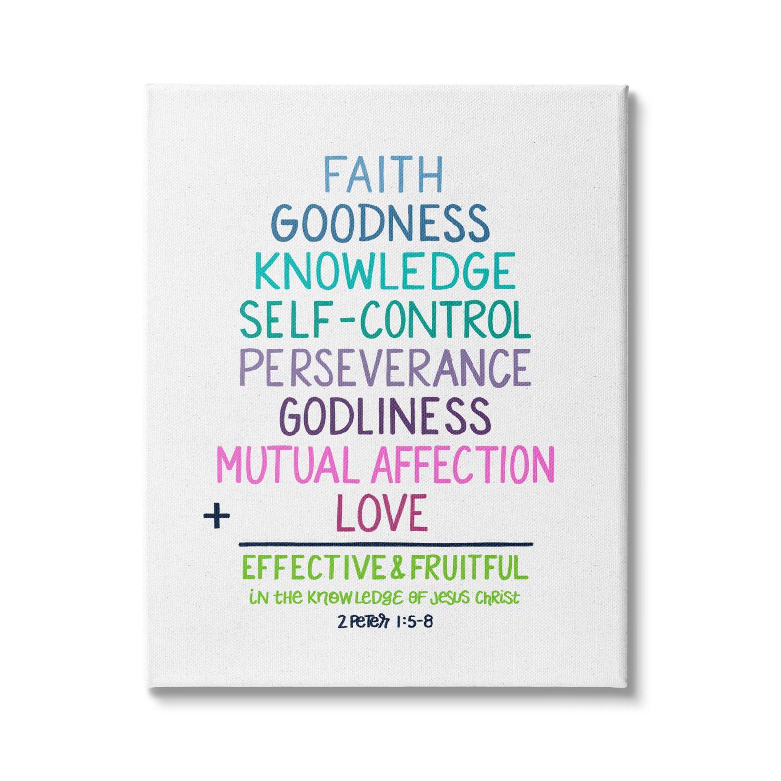 Stupell Industries Effective & Fruitful In Knowledge Peter 1:5-8 Proverbs Canvas Wall Art