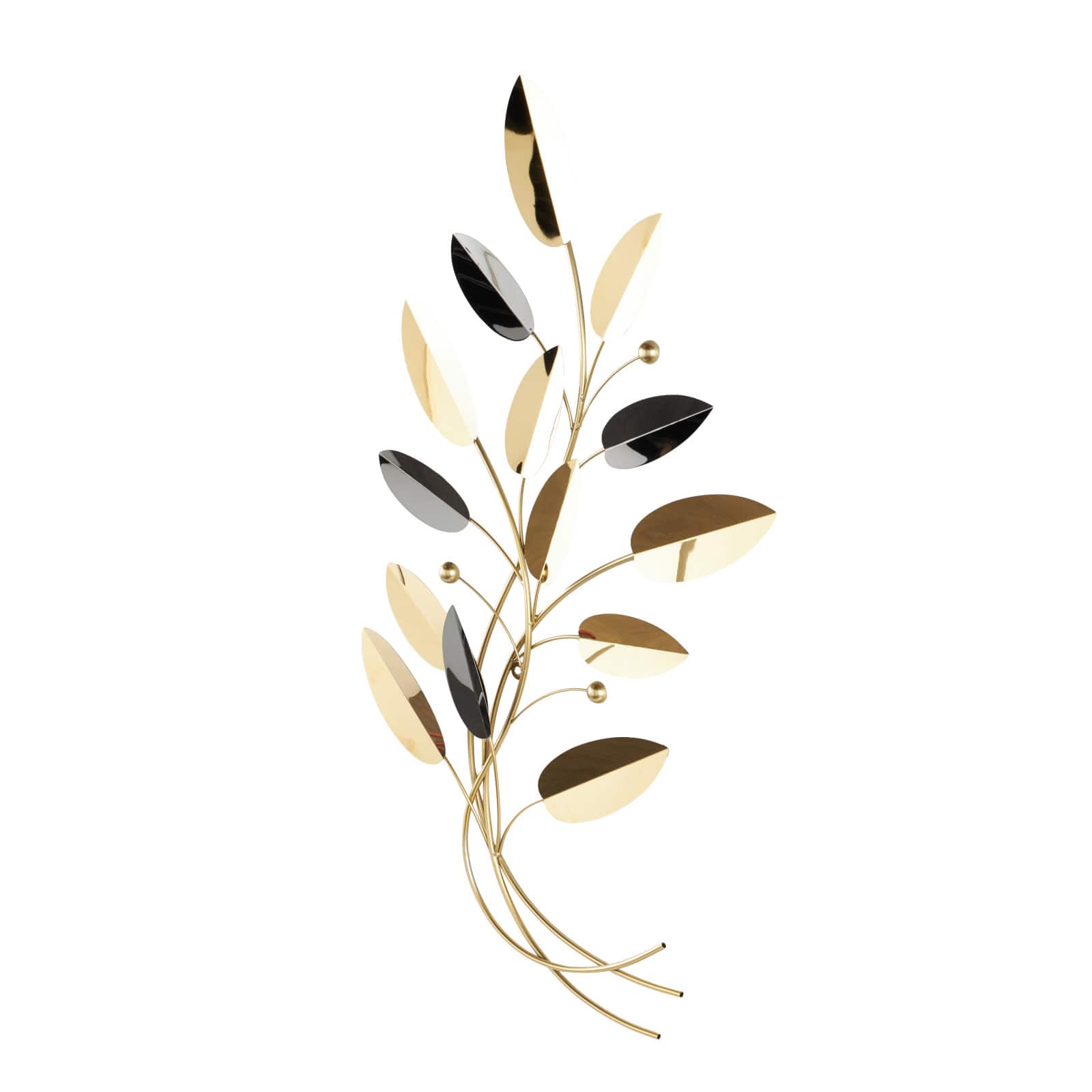 22" x 40" Gold Stainless Steel Metal Leaf Layered Home Wall Décor