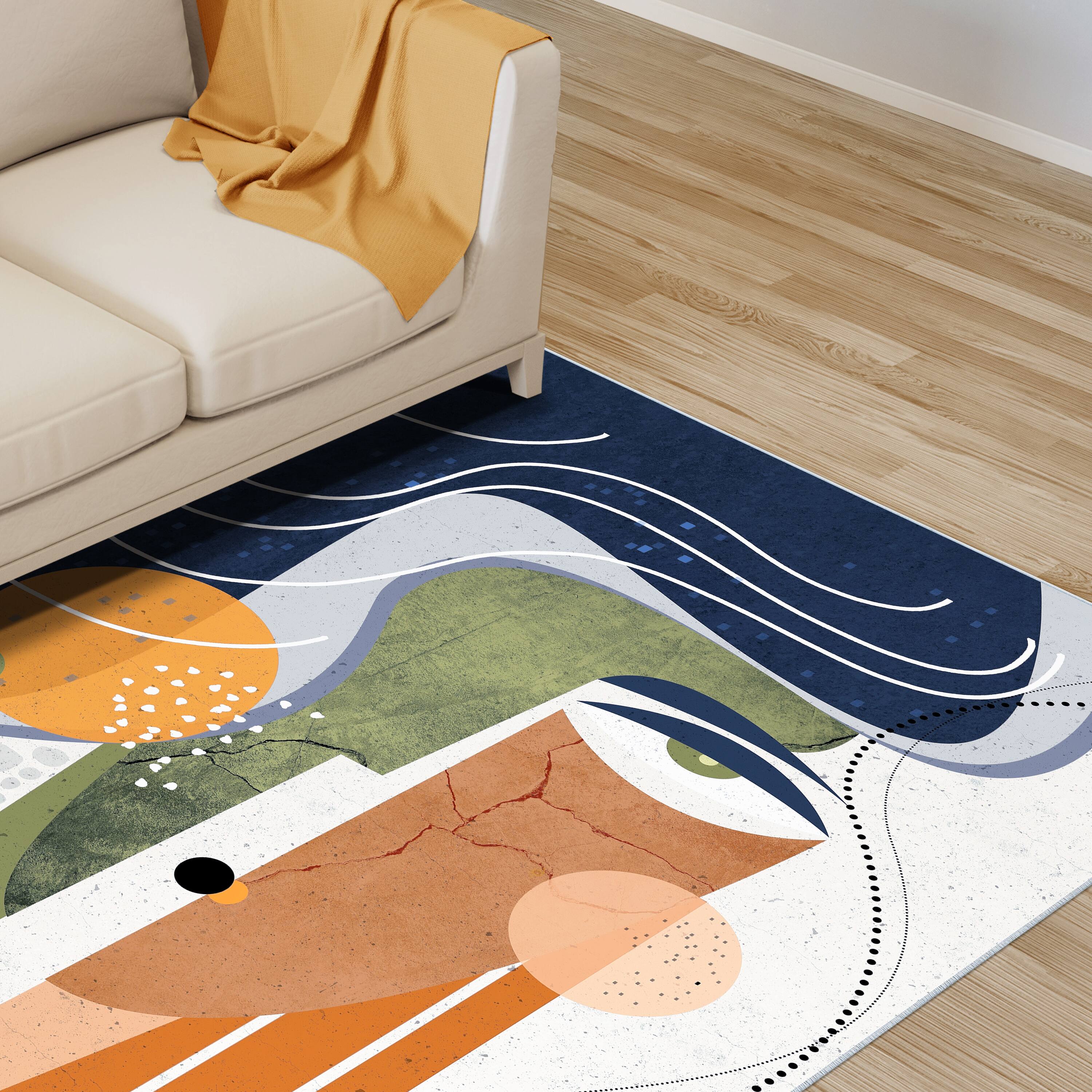 Empire Art Direct 5ft. x 7.5ft. Area I Tapis D'Art Aura Washable Geometric Area Rug