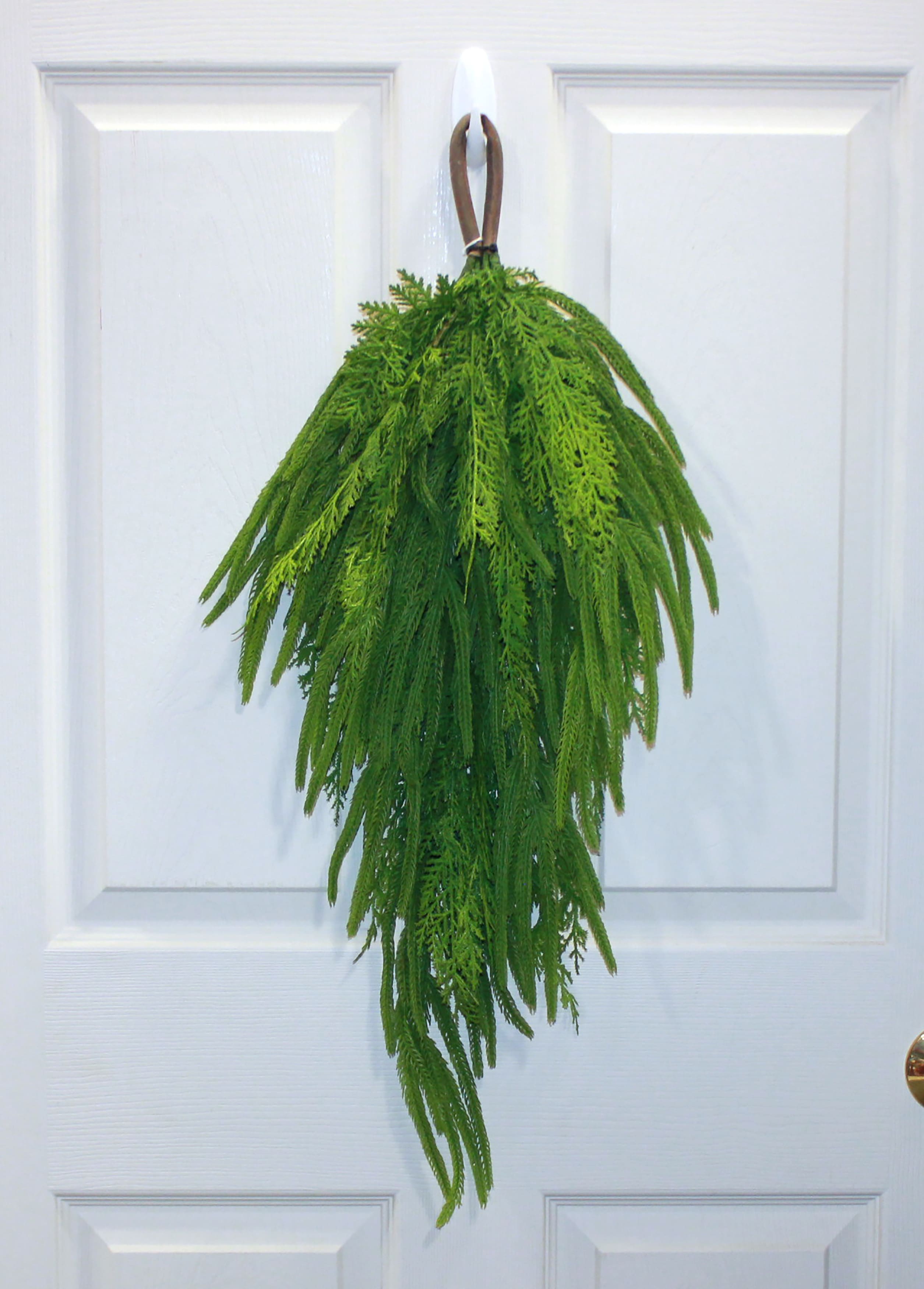 31" Artificial Christmas Spruce Cedar Teardrop Swag