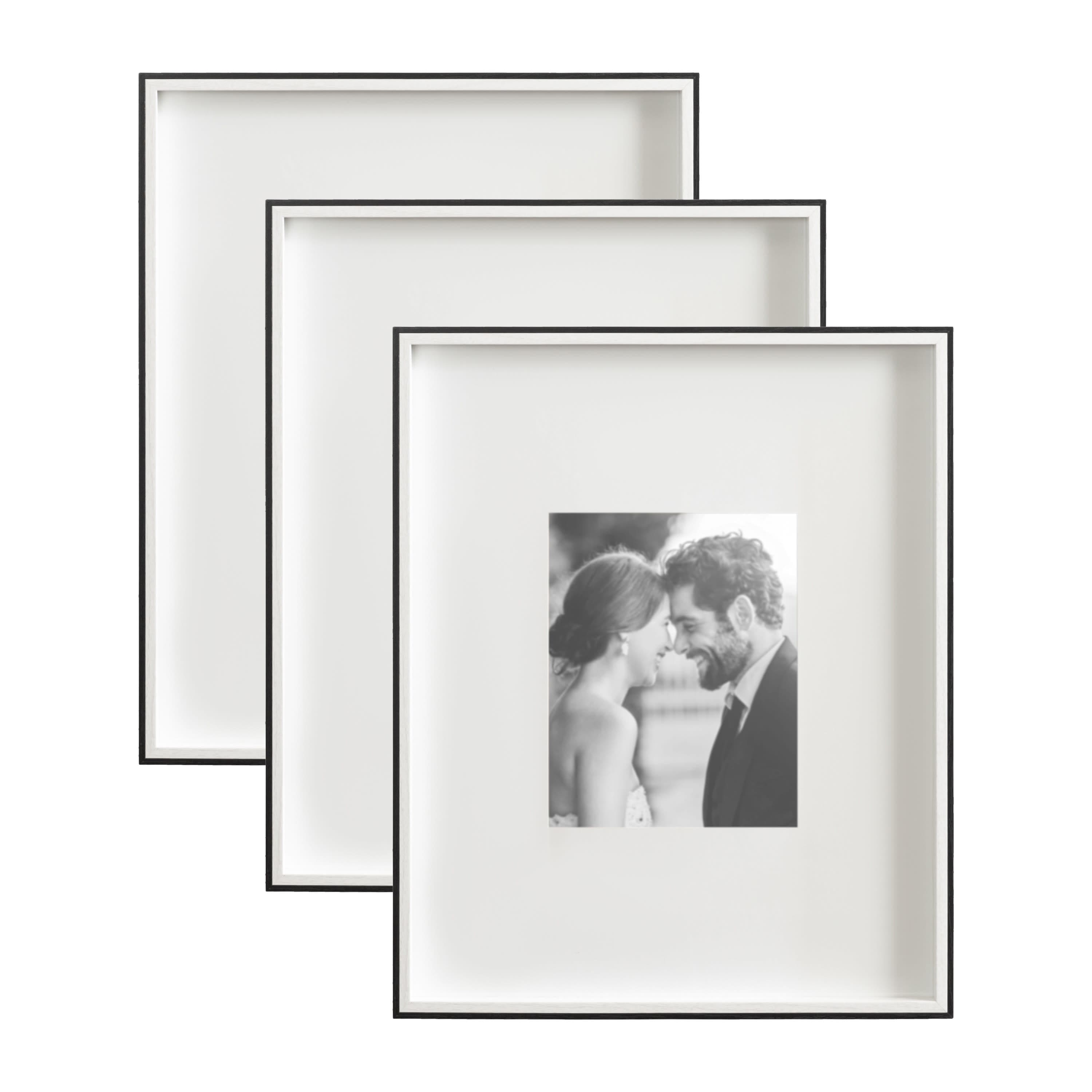 Kate and Laurel Gibson 16" x 20" Picture Photo Frames with 8" x 10" Mat, 3ct.