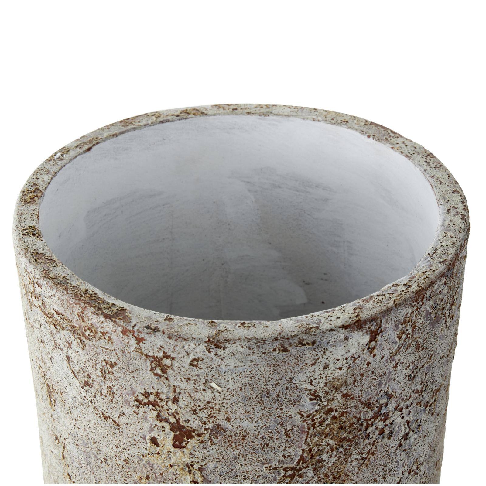 12" Brown Ceramic Wide Textured Vase