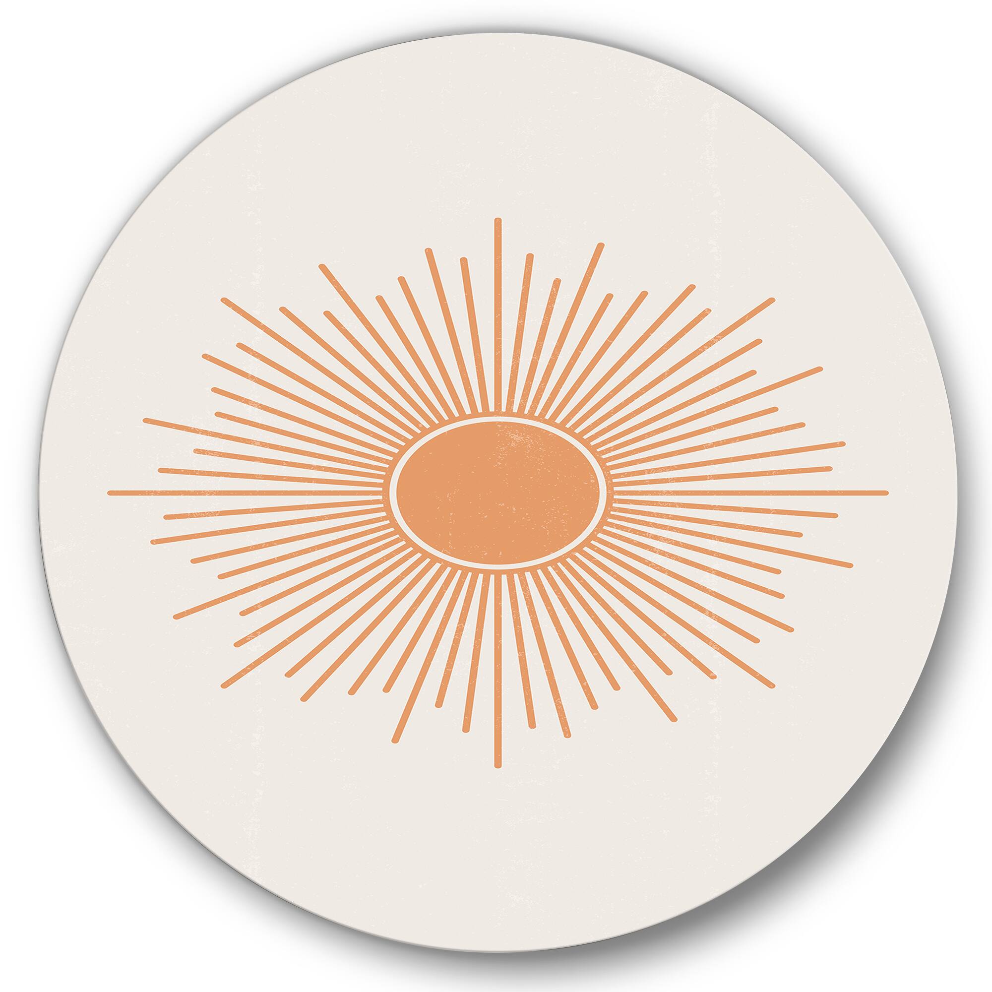 Designart - Minimalist Bright Shining Orange Sun Rays III
