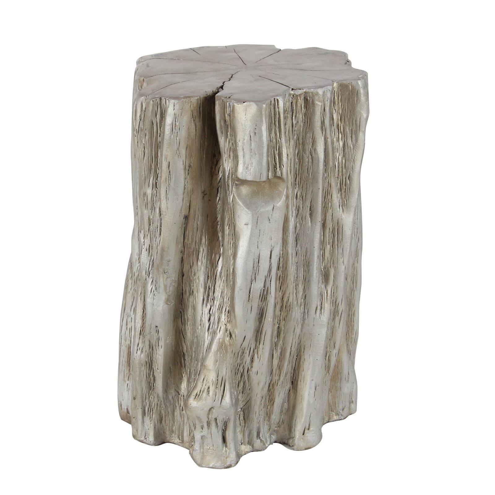 19" Gold Fiberglass Eclectic Footstool