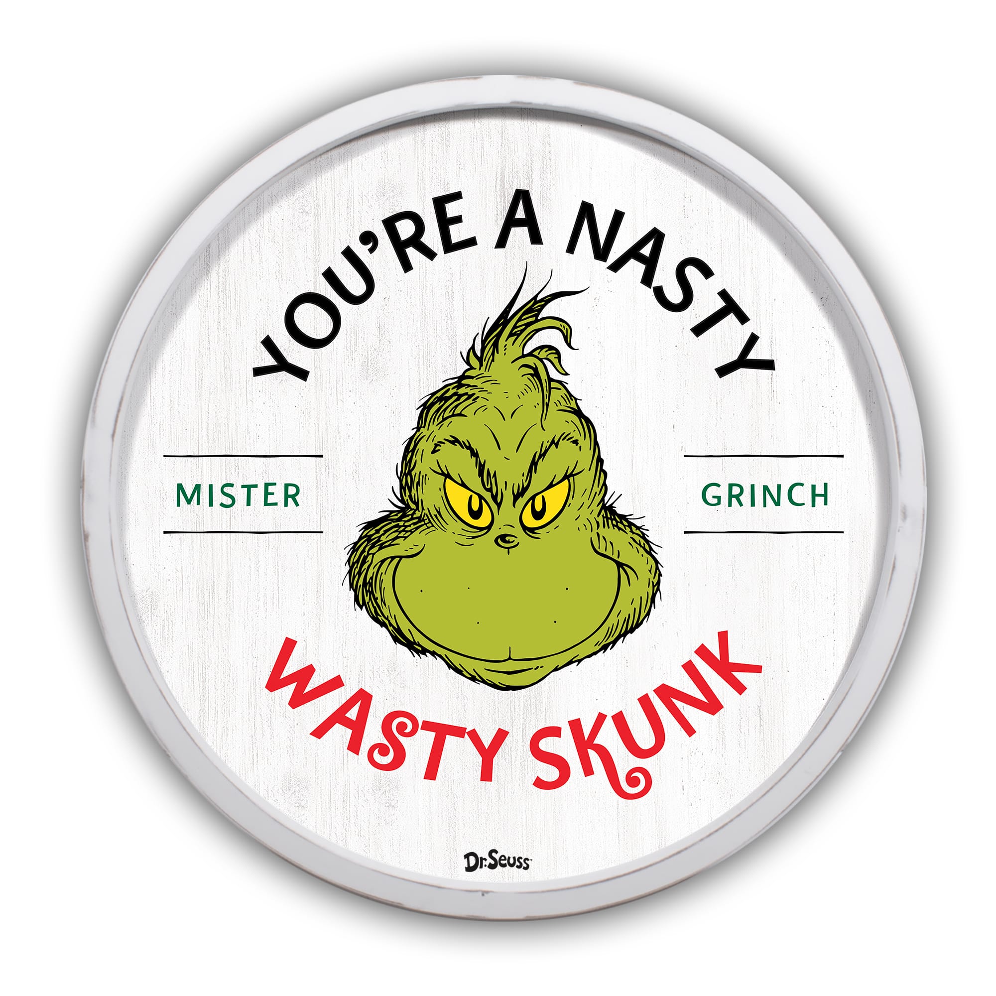 20" The Grinch Nasty Wasty Skunk Round Framed Print