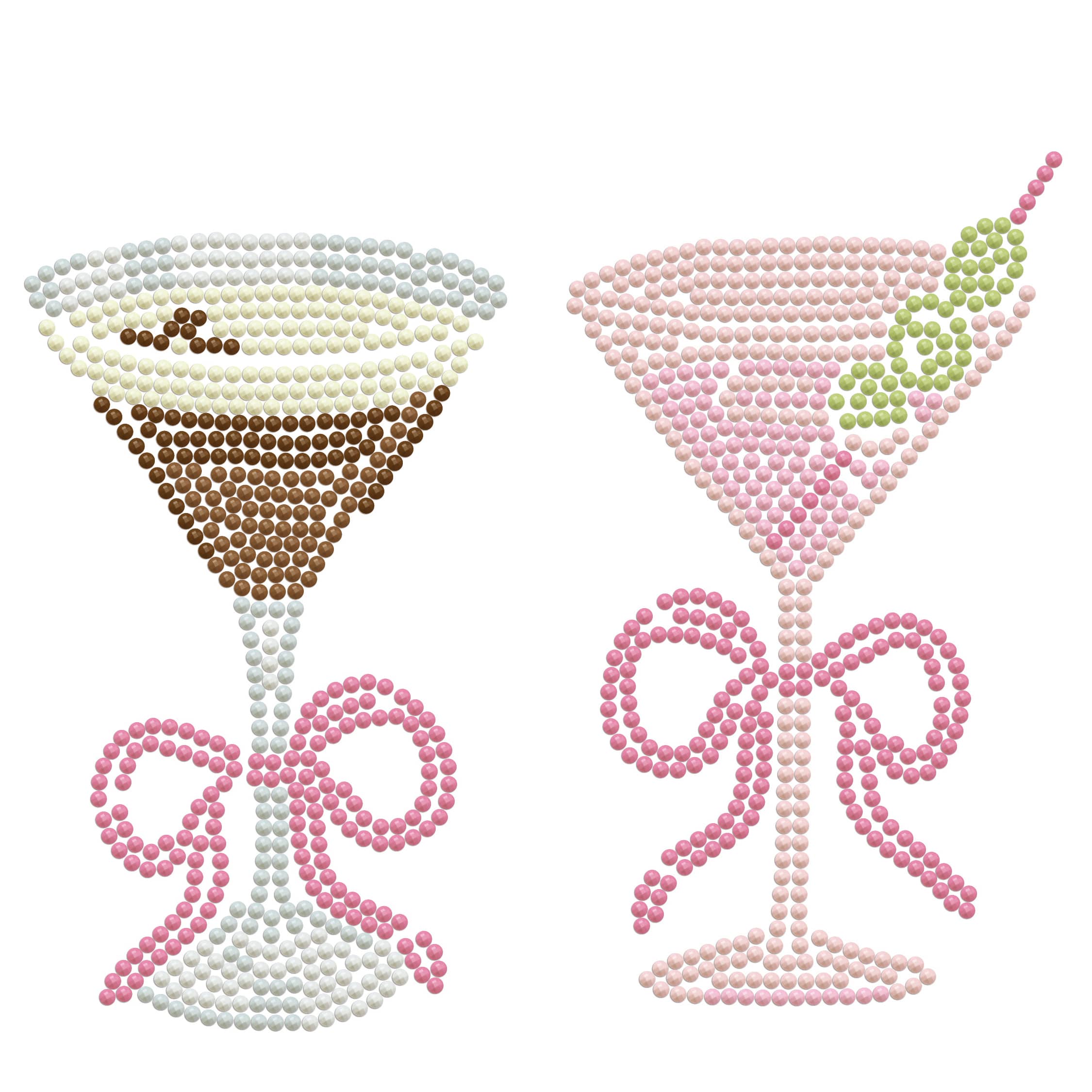 Diamond Dotz® Martini Pair Iron-On 'n' Dot Kit