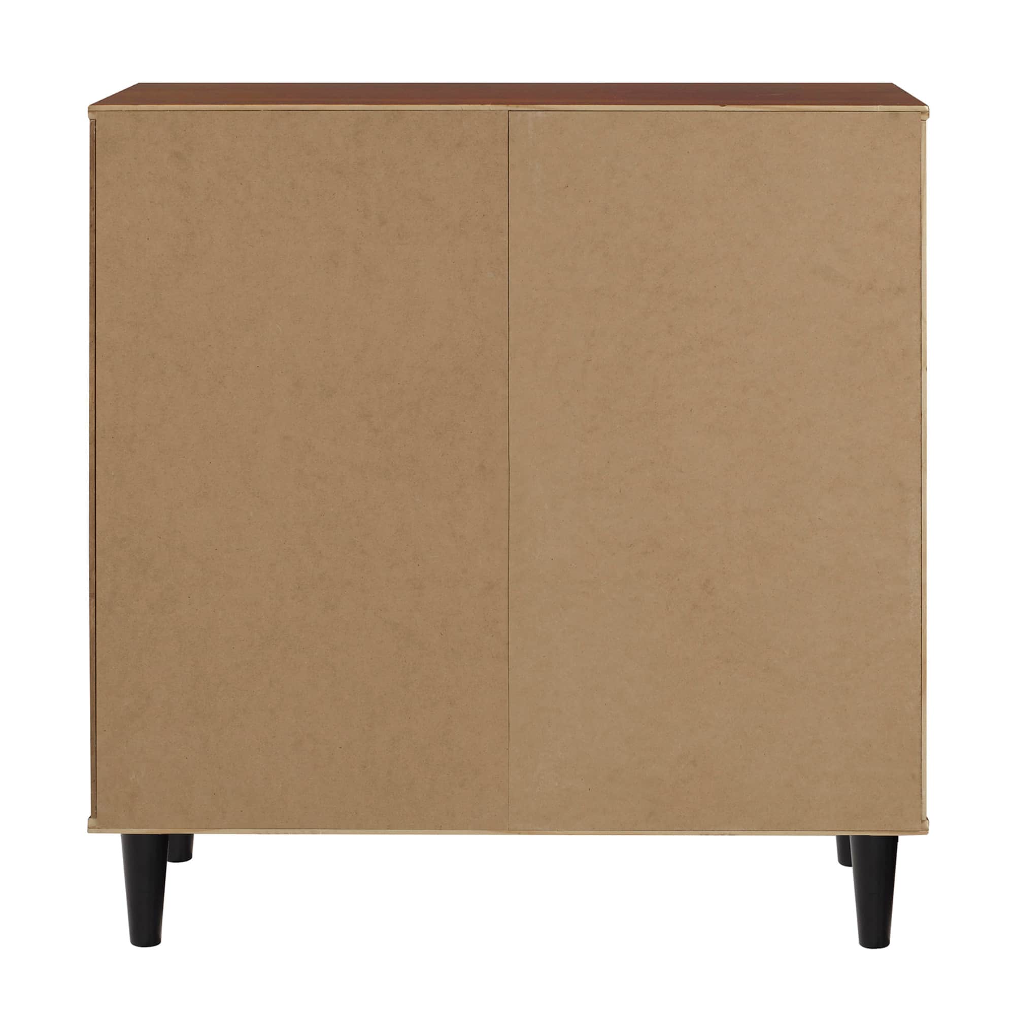 Walker Edison 32" Black & Brown Chevron Wood Detail Accent Cabinet