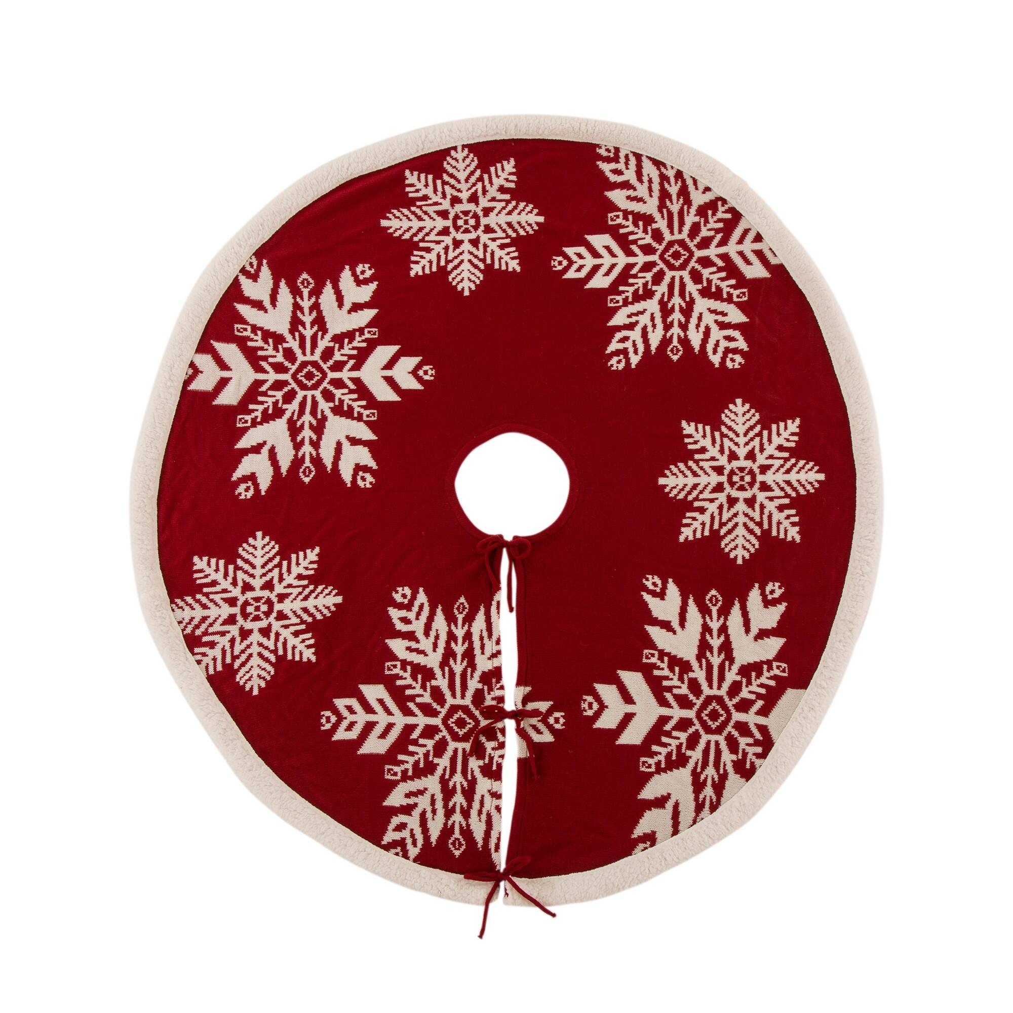 Glitzhome® Red Snowflake Tree Skirt & Stockings Set
