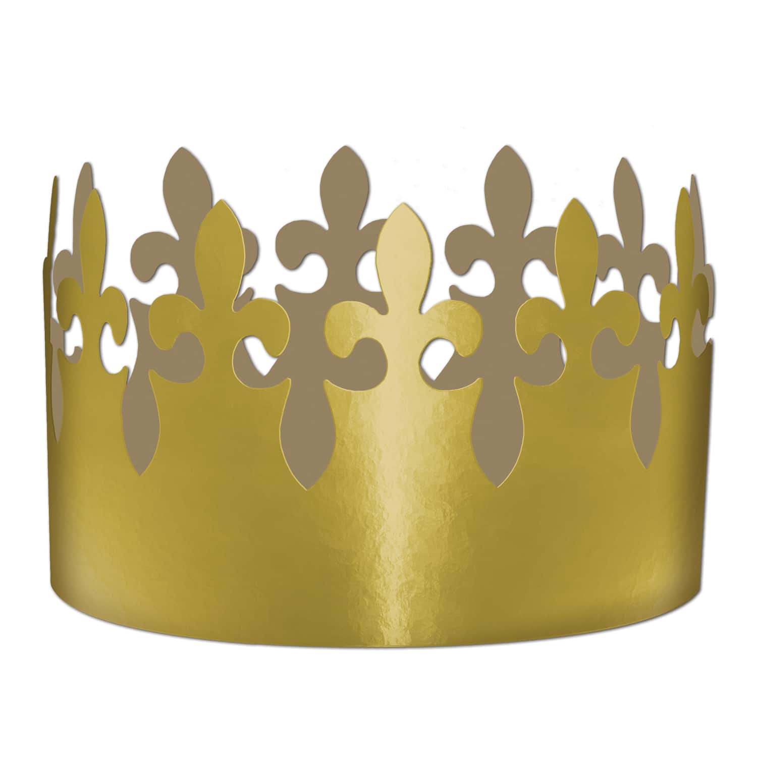 Beistle 3.75" Adjustable Gold Foil Fleur De Lis Crowns, 9ct.