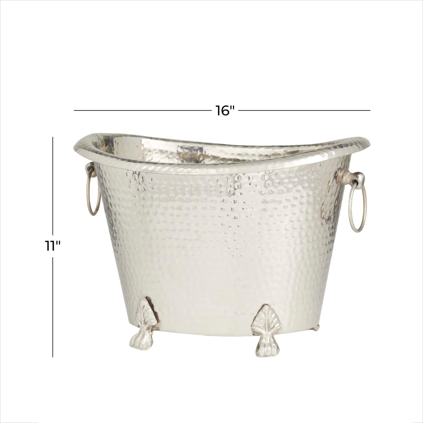 Silver Aluminum Traditional Wine Holder, 11" x 16" x 12"