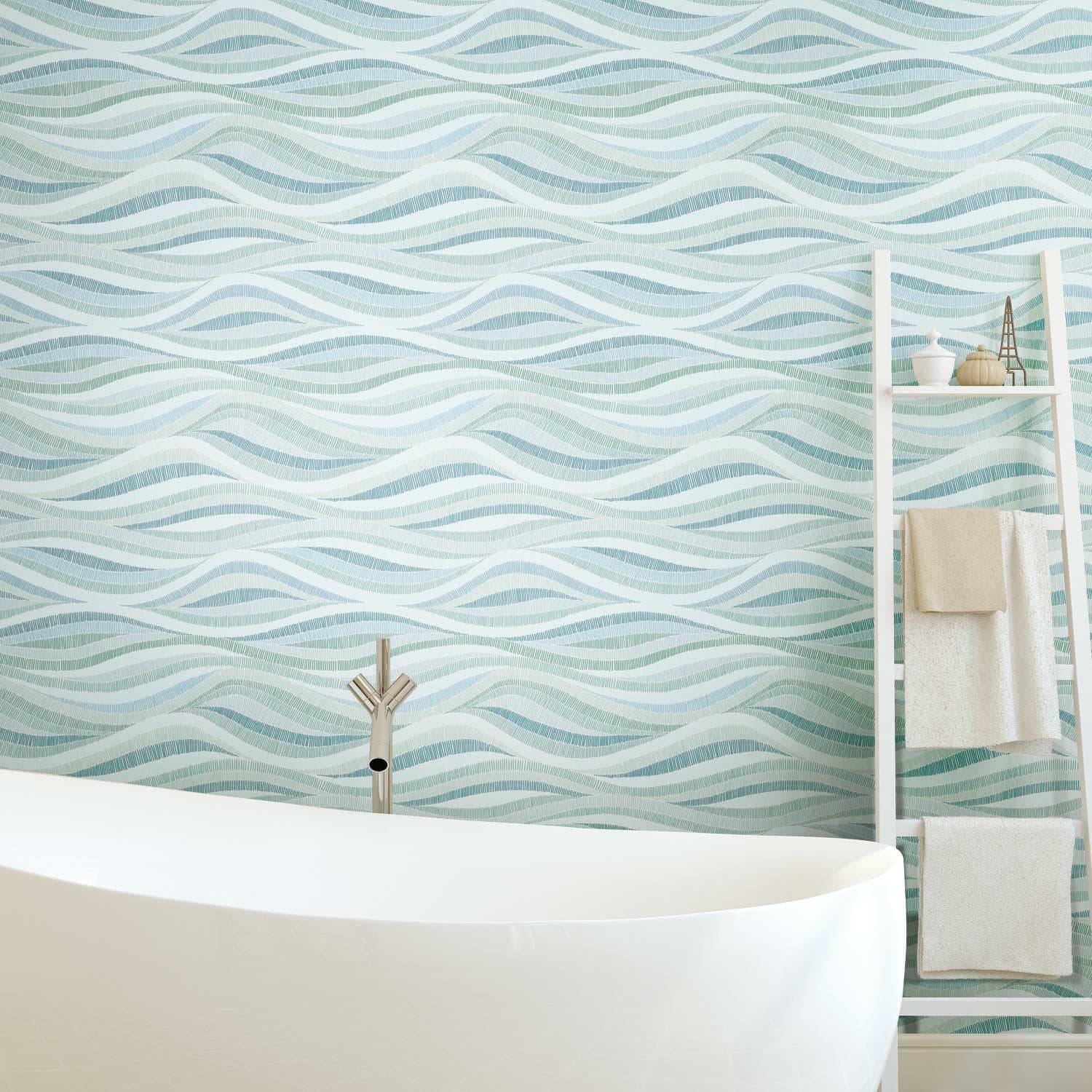 RoomMates Mosaic Waves Peel & Stick Wallpaper