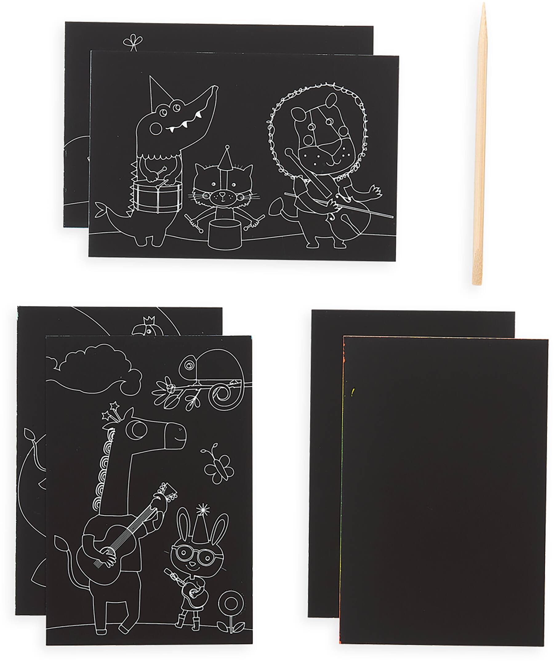 OOLY Mini Scratch & Scribble Safari Party Art Kit