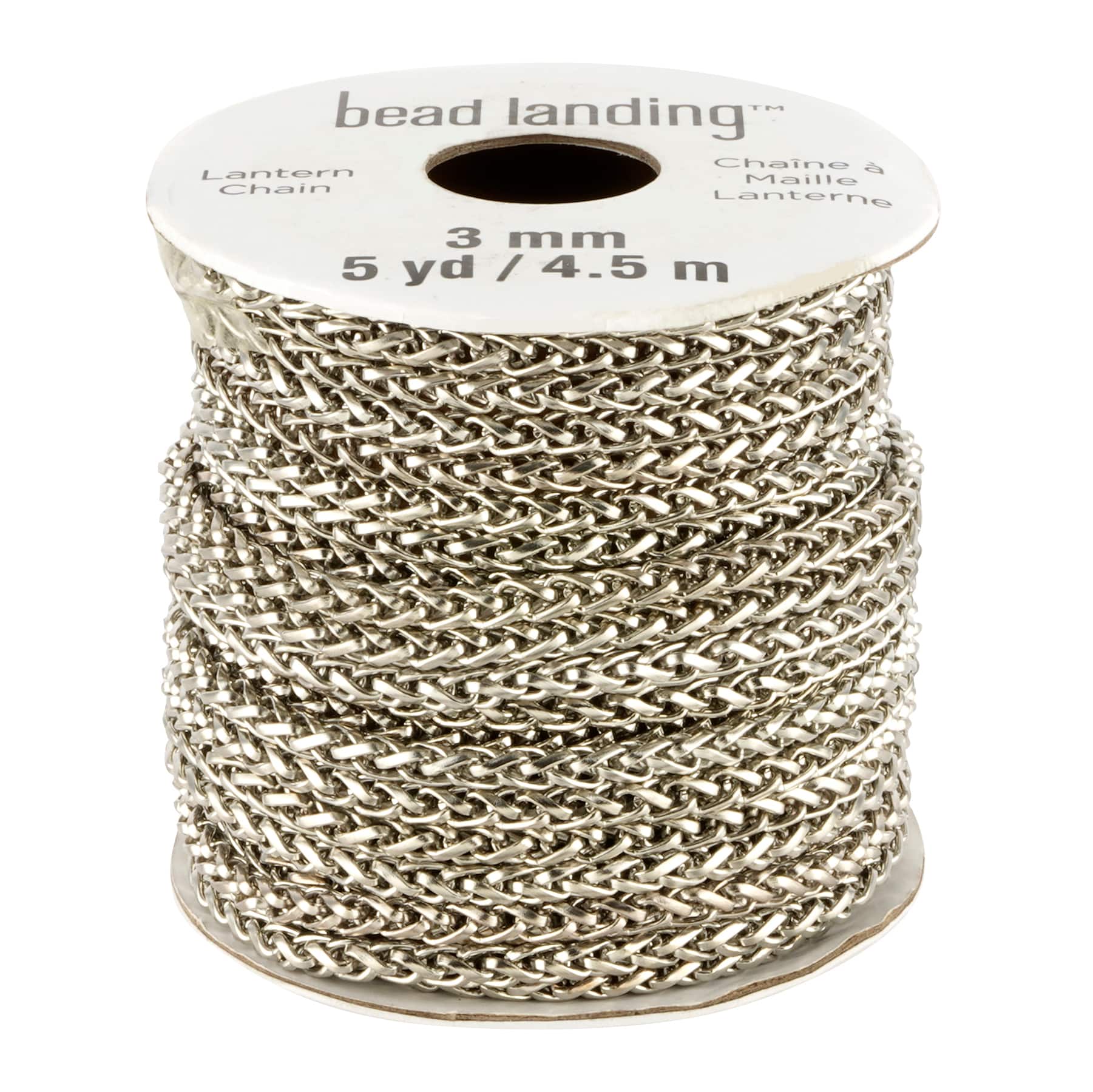 Chaîne à maille lanterne rhodium de Bead Landing