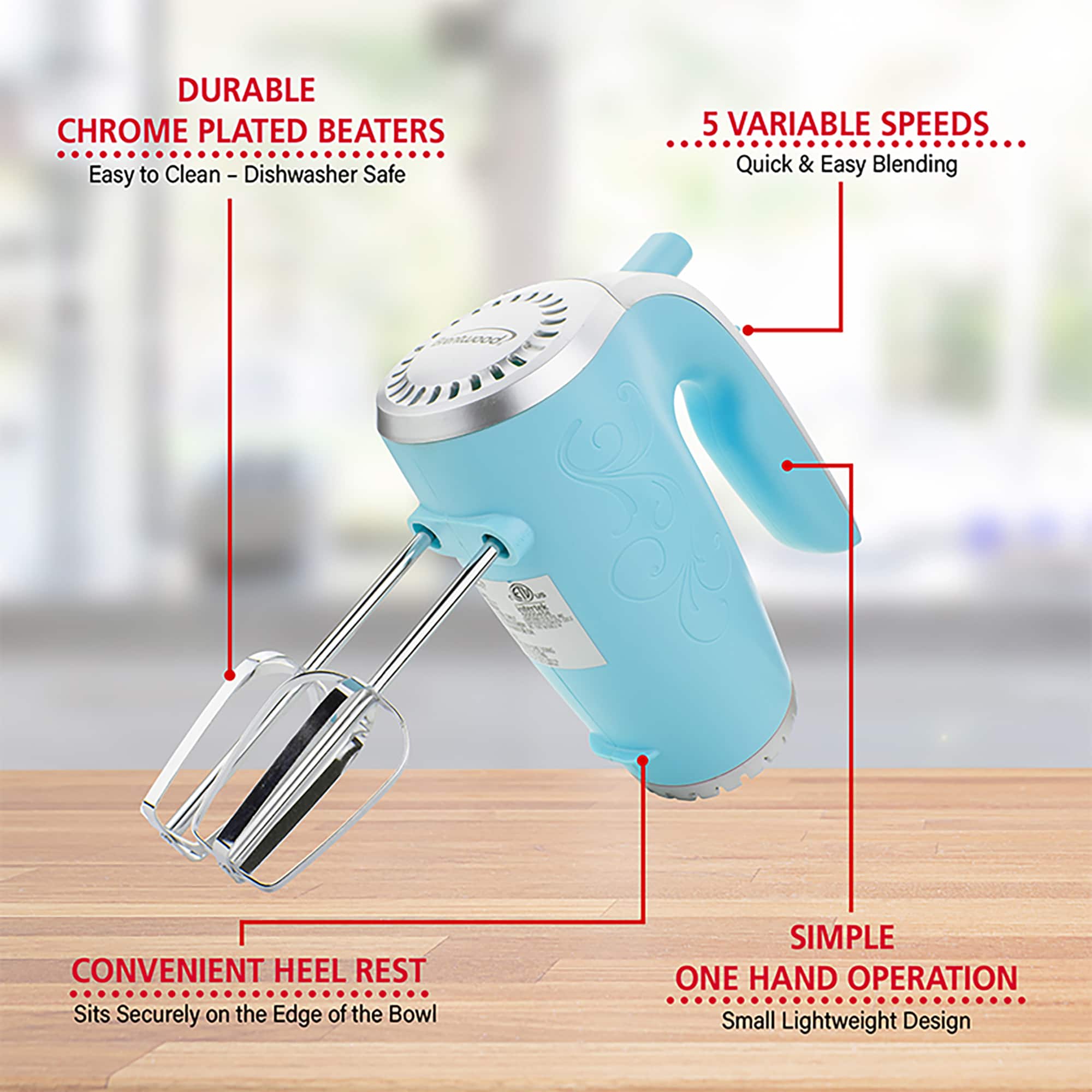 Brentwood Lightweight 5-Speed Electric Hand Mixer
