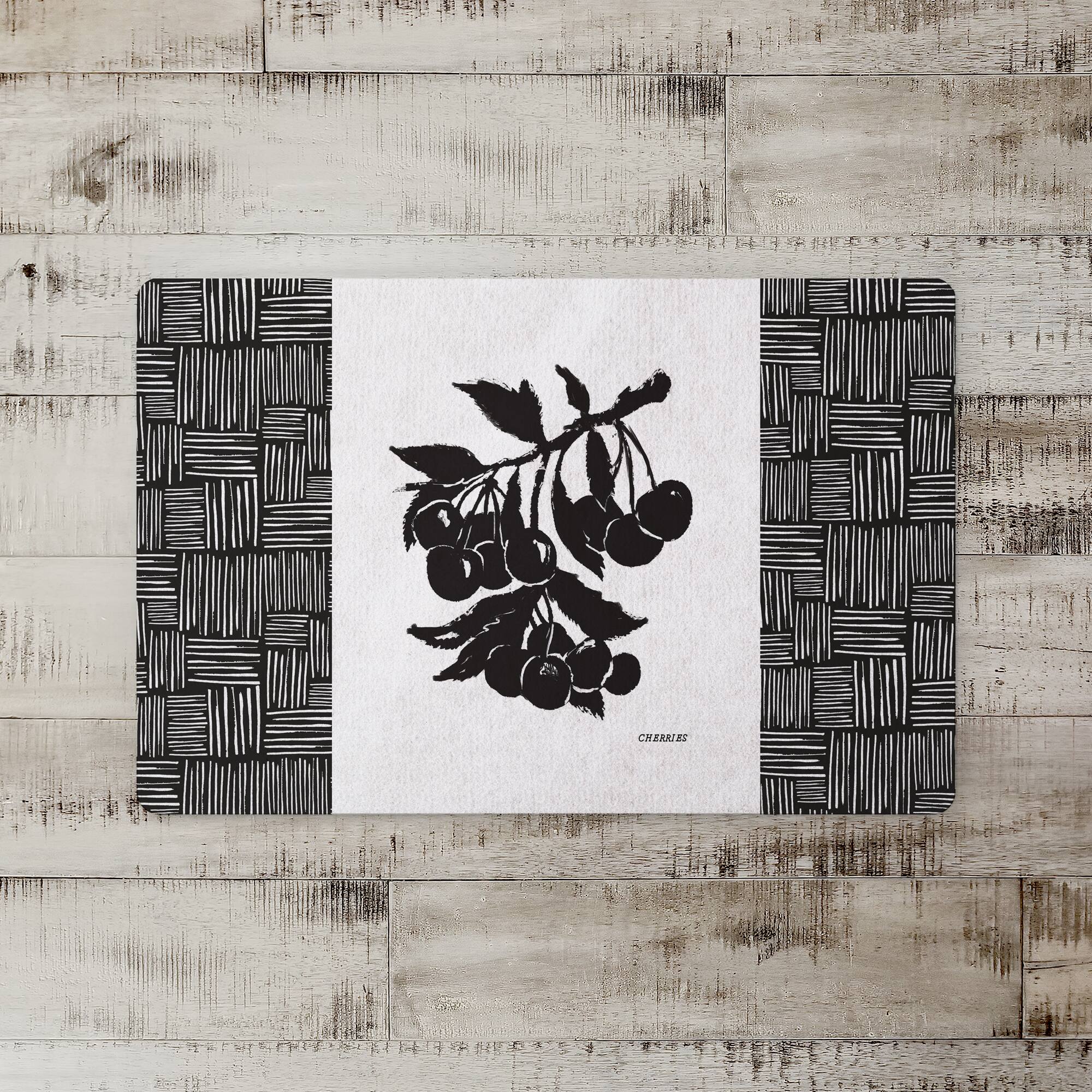 Block Print Cherries 27" x 18" Floor Mat