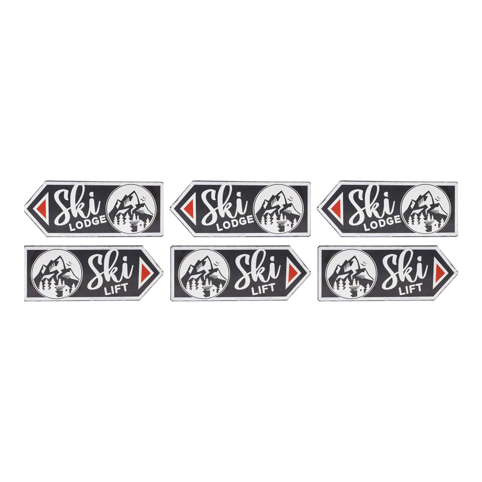 Black Ski Lift & Ski Lodge Décor Set