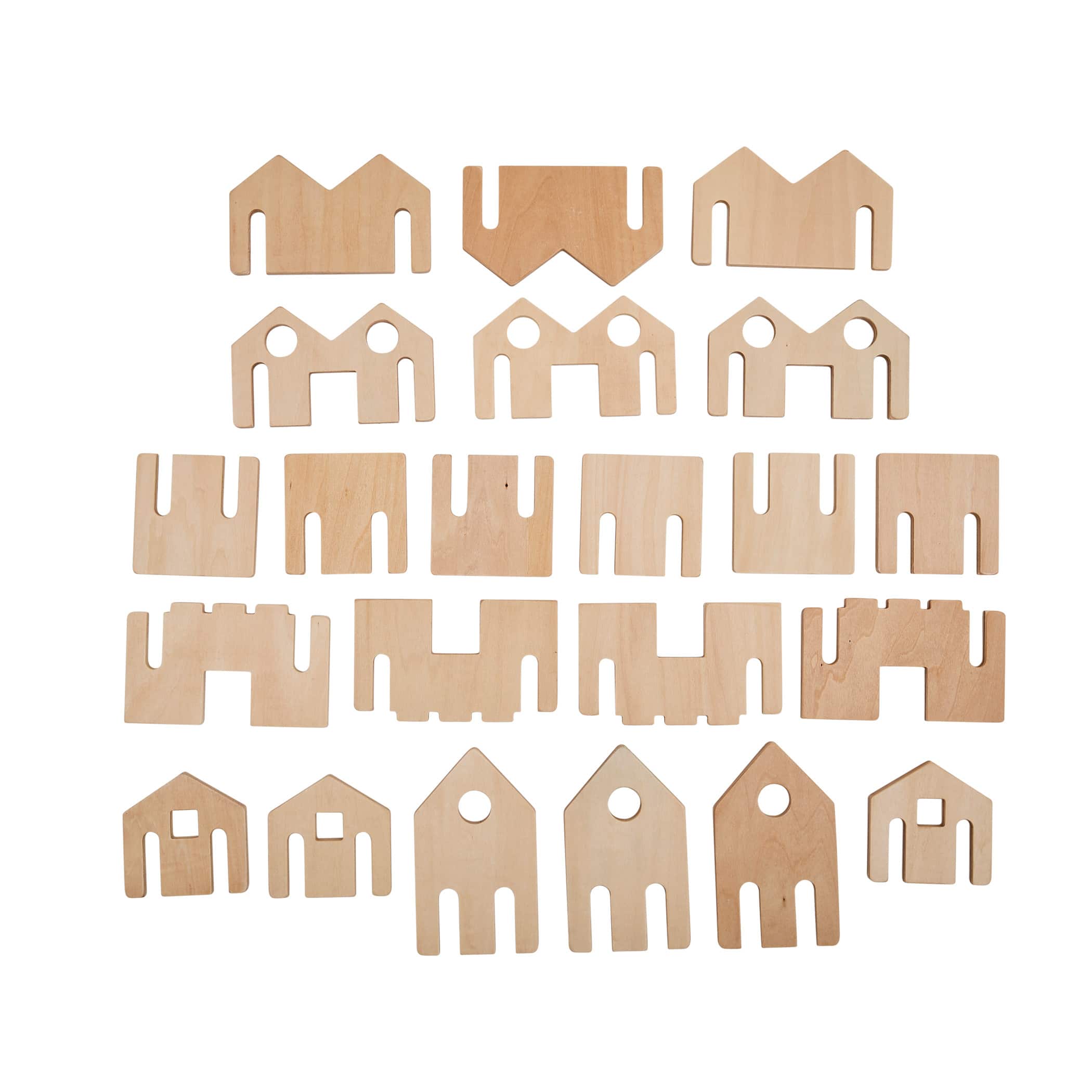 The Freckled Frog Little Happy Architect Wooden Blocks Set