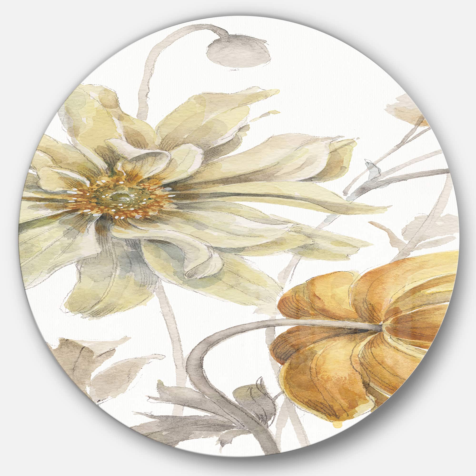 Designart - Fields of Gold Watercolor Flower I